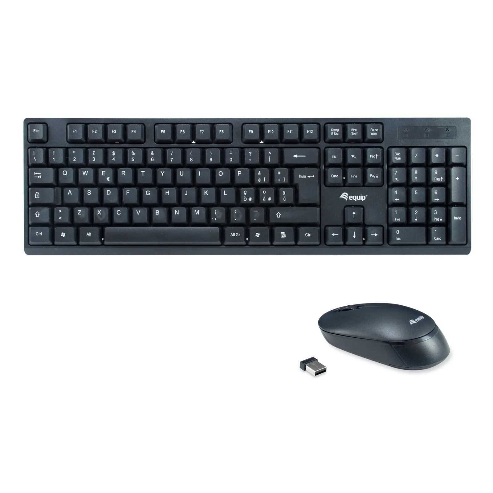 245223 clavier Souris incluse Bureau RF sans fil QWERTY Italien Noir