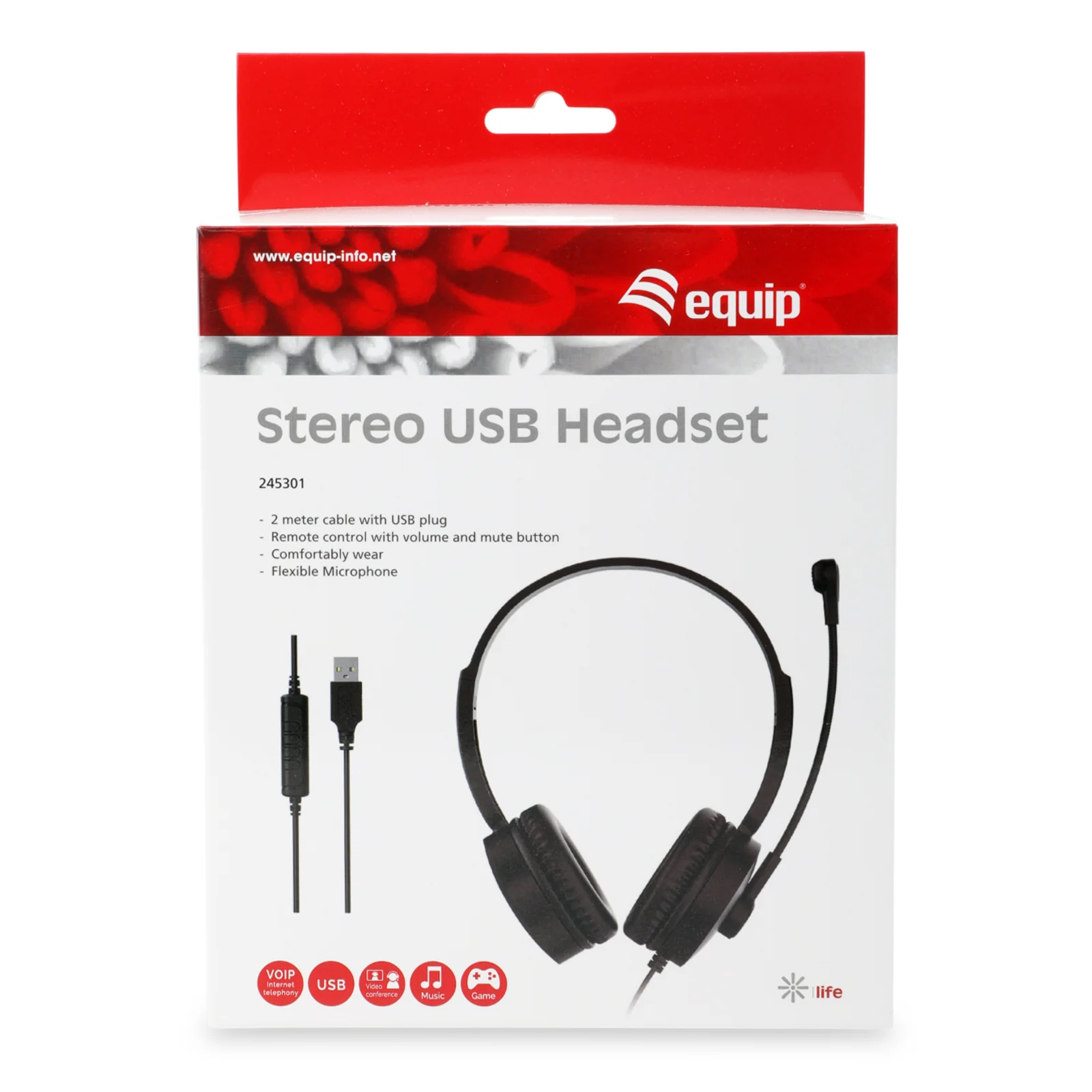 Equip 245301 casque Avec fil Arceau Appels/Musique Noir