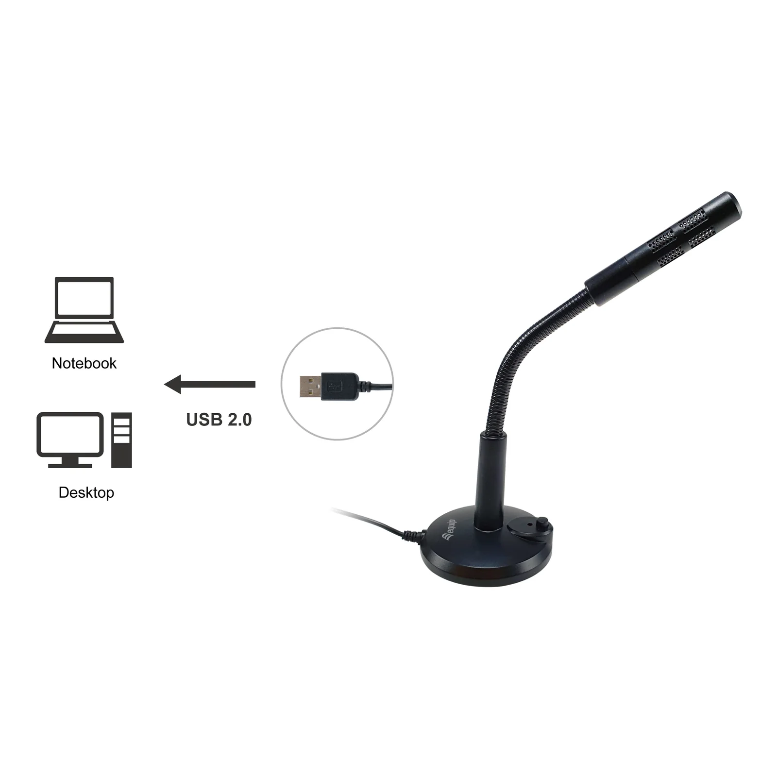 Equip 245340 Noir Microphone de table