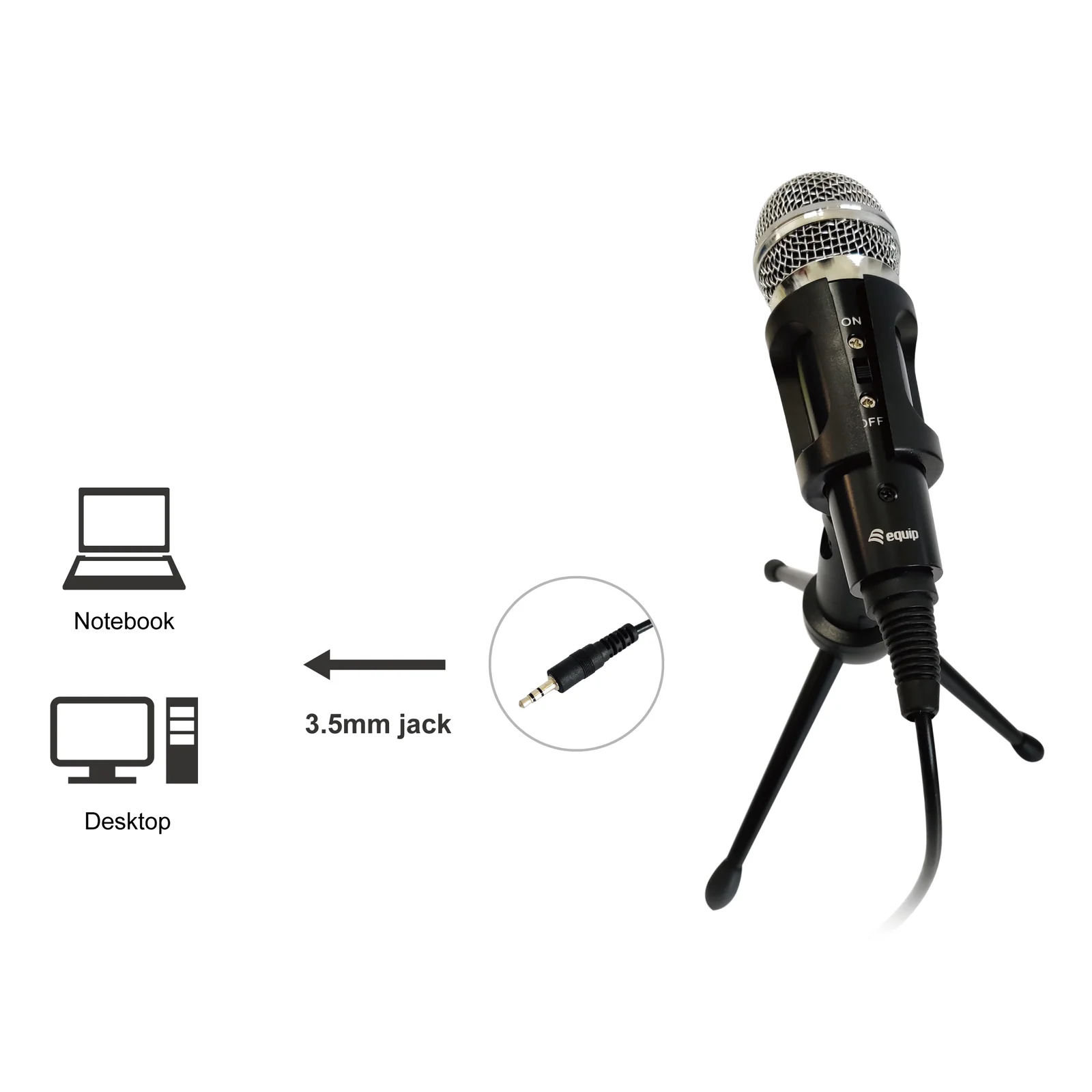 Equip 245341 Noir Microphone de table