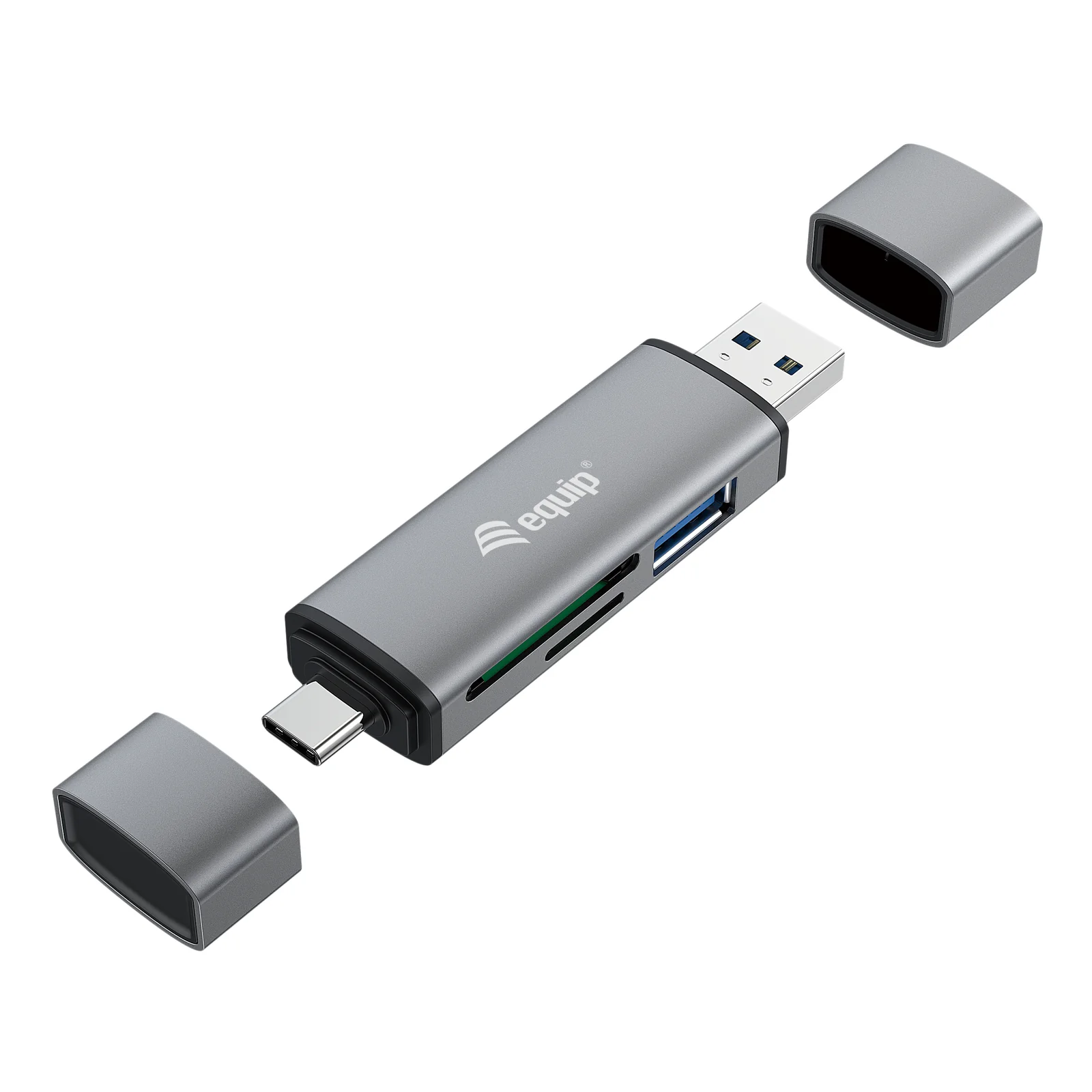 245460 lecteur de carte mémoire USB 3.2 Gen 1 (3.1 Gen 1) Type-A/Type-C Gris