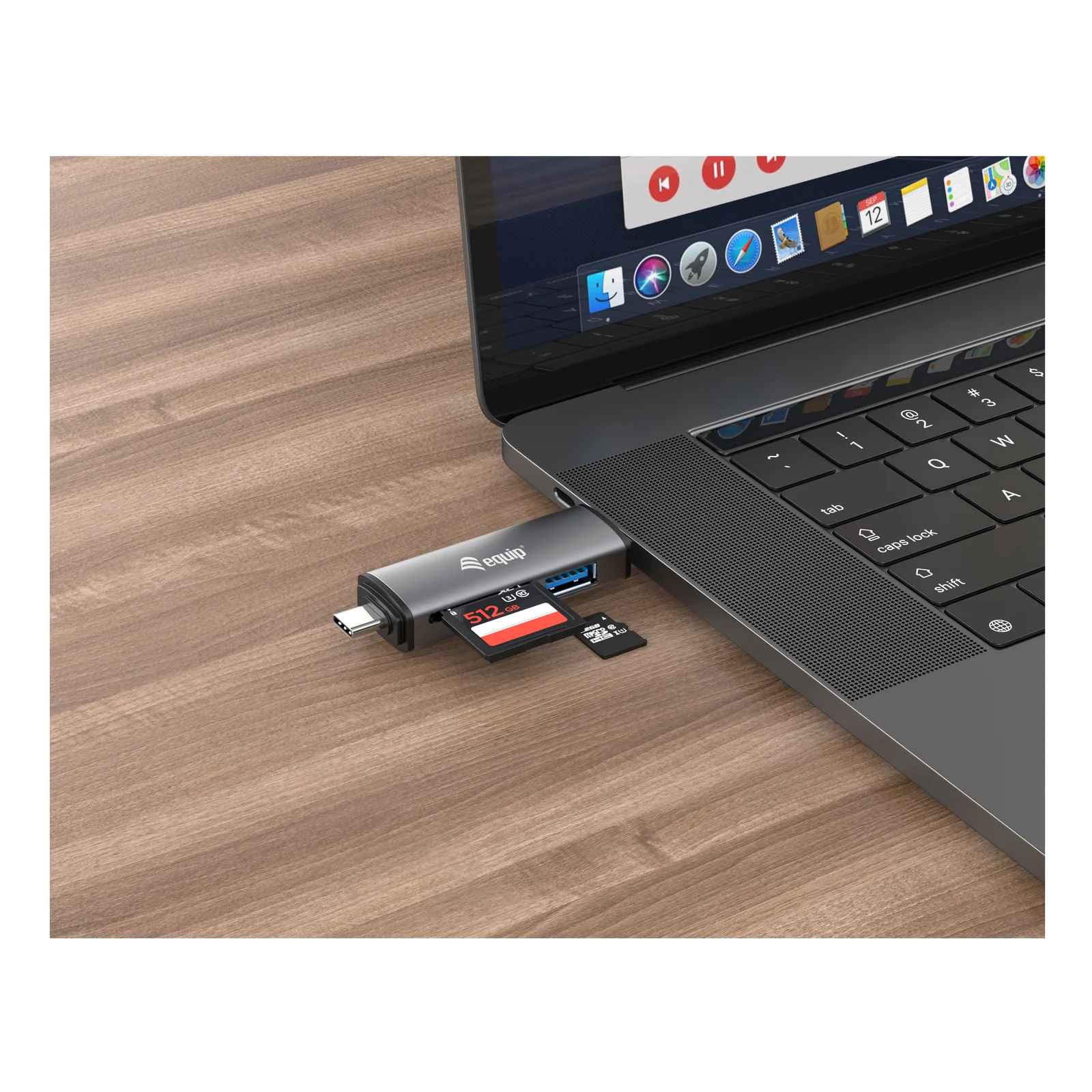 Equip 245460 lecteur de carte mémoire USB 3.2 Gen 1 (3.1 Gen 1) Type-A/Type-C Gris