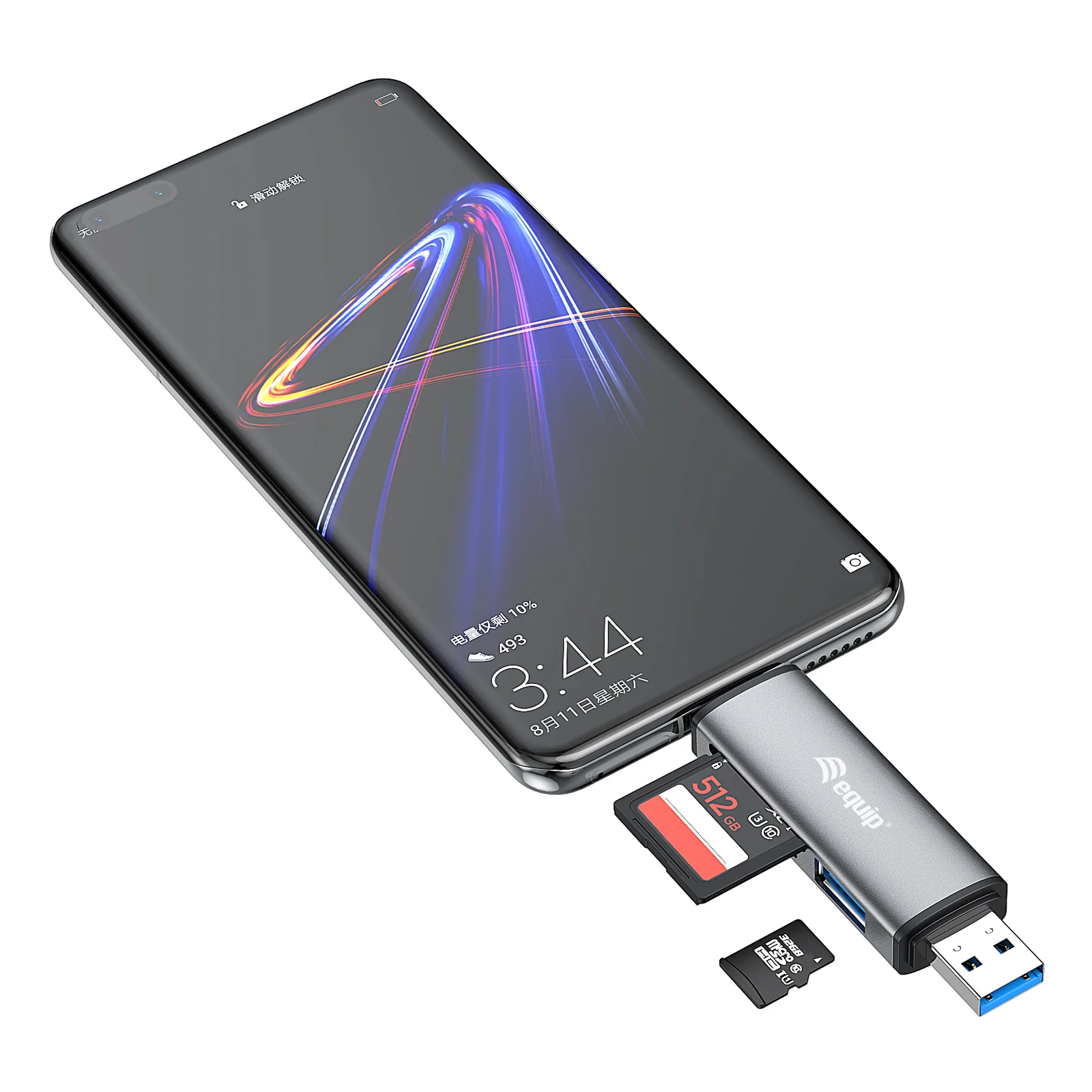Equip 245460 lecteur de carte mémoire USB 3.2 Gen 1 (3.1 Gen 1) Type-A/Type-C Gris