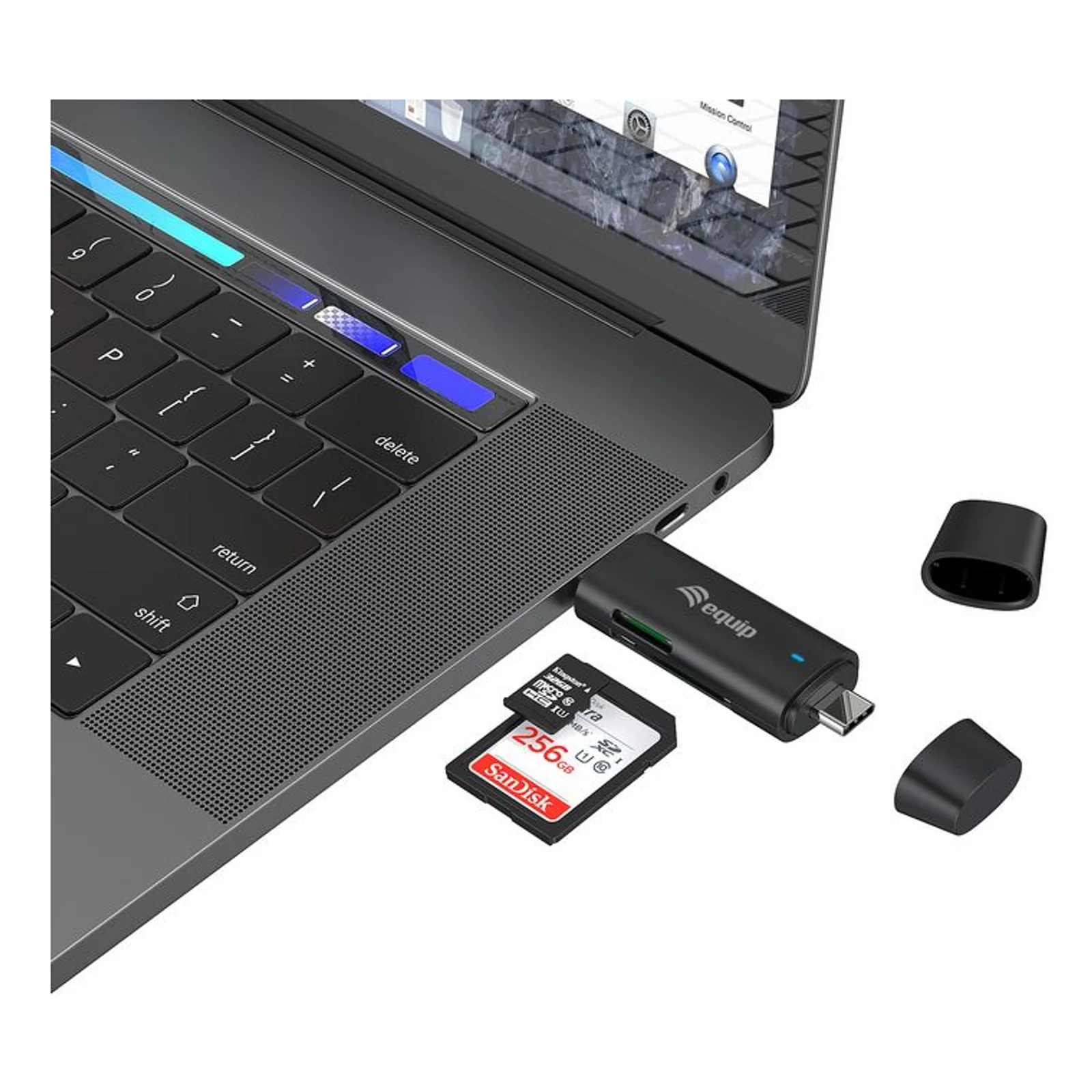 Equip 245462 lecteur de carte mémoire USB 3.2 Gen 1 (3.1 Gen 1) Type-A/Type-C Noir