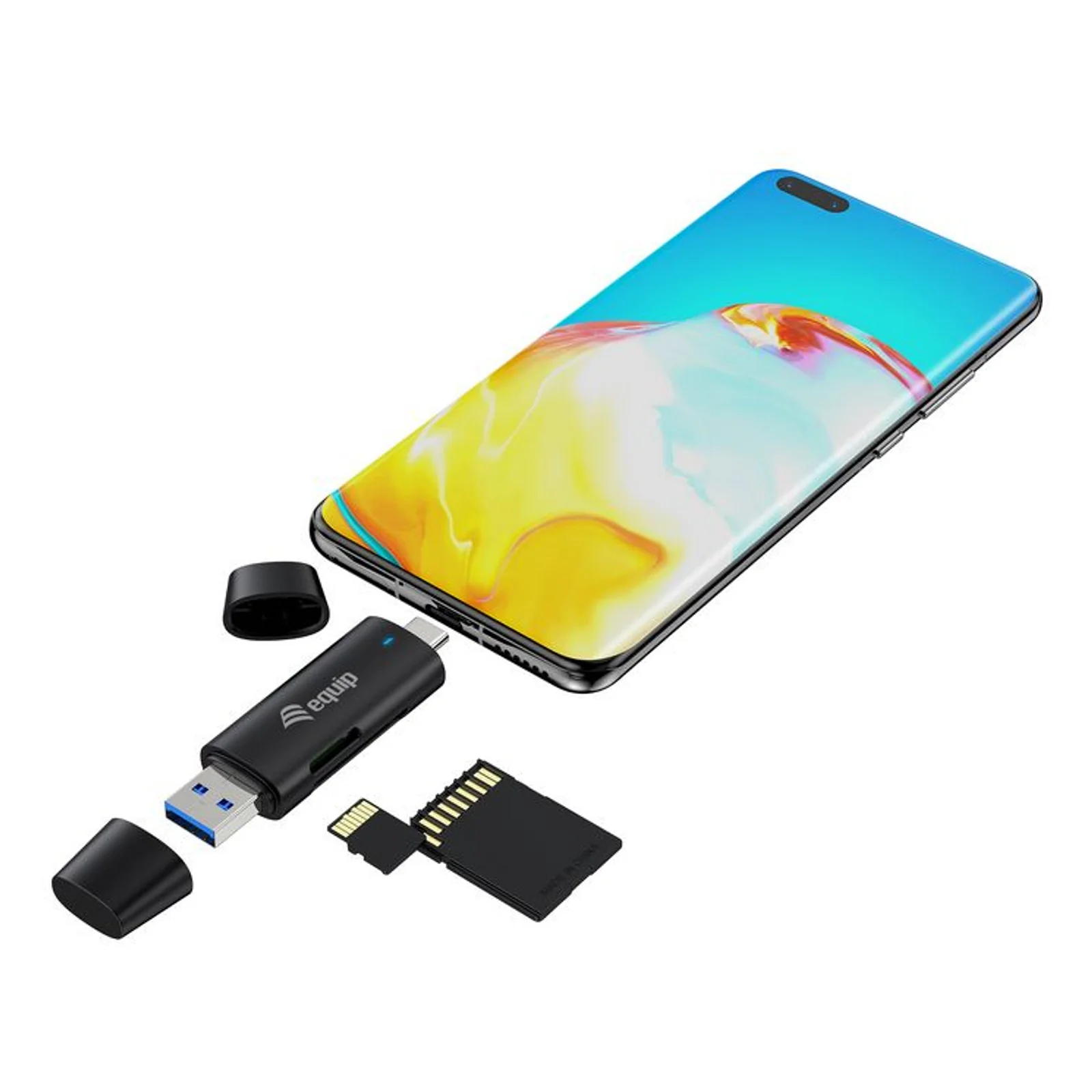 Equip 245462 lecteur de carte mémoire USB 3.2 Gen 1 (3.1 Gen 1) Type-A/Type-C Noir