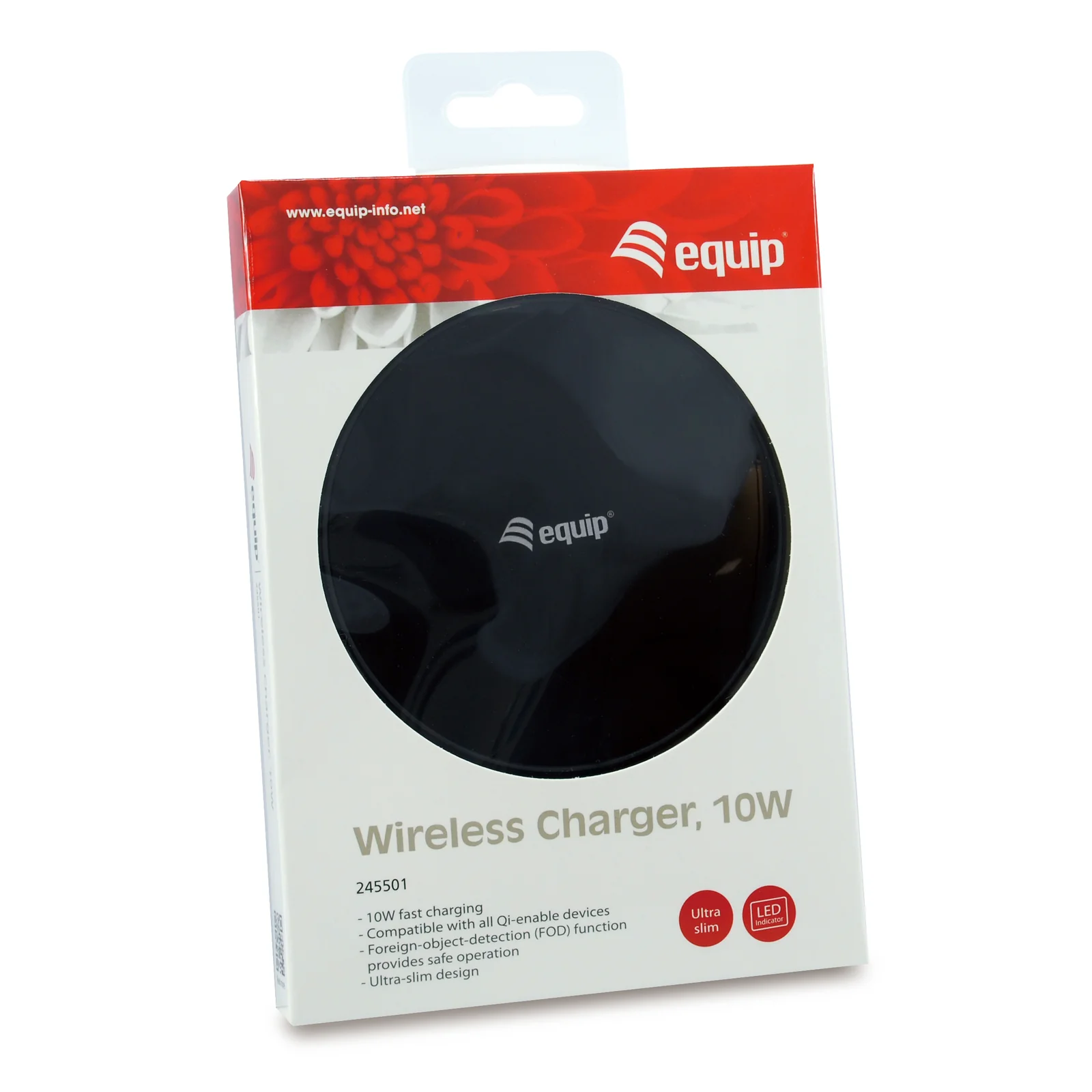 Equip 245501 chargeur d'appareils mobiles Universel Noir USB Recharge sans fil Intérieure