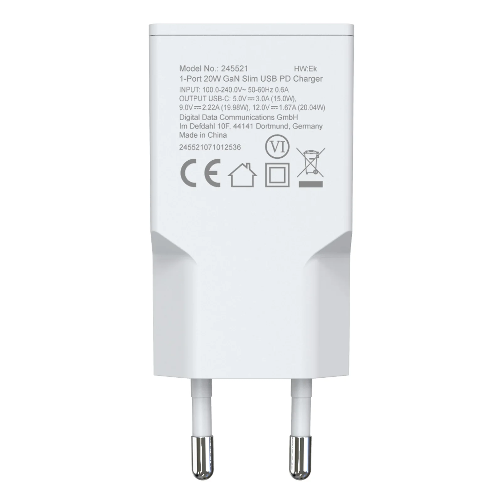 Equip 245521 chargeur d'appareils mobiles Universel Blanc Secteur Charge rapide Intérieure