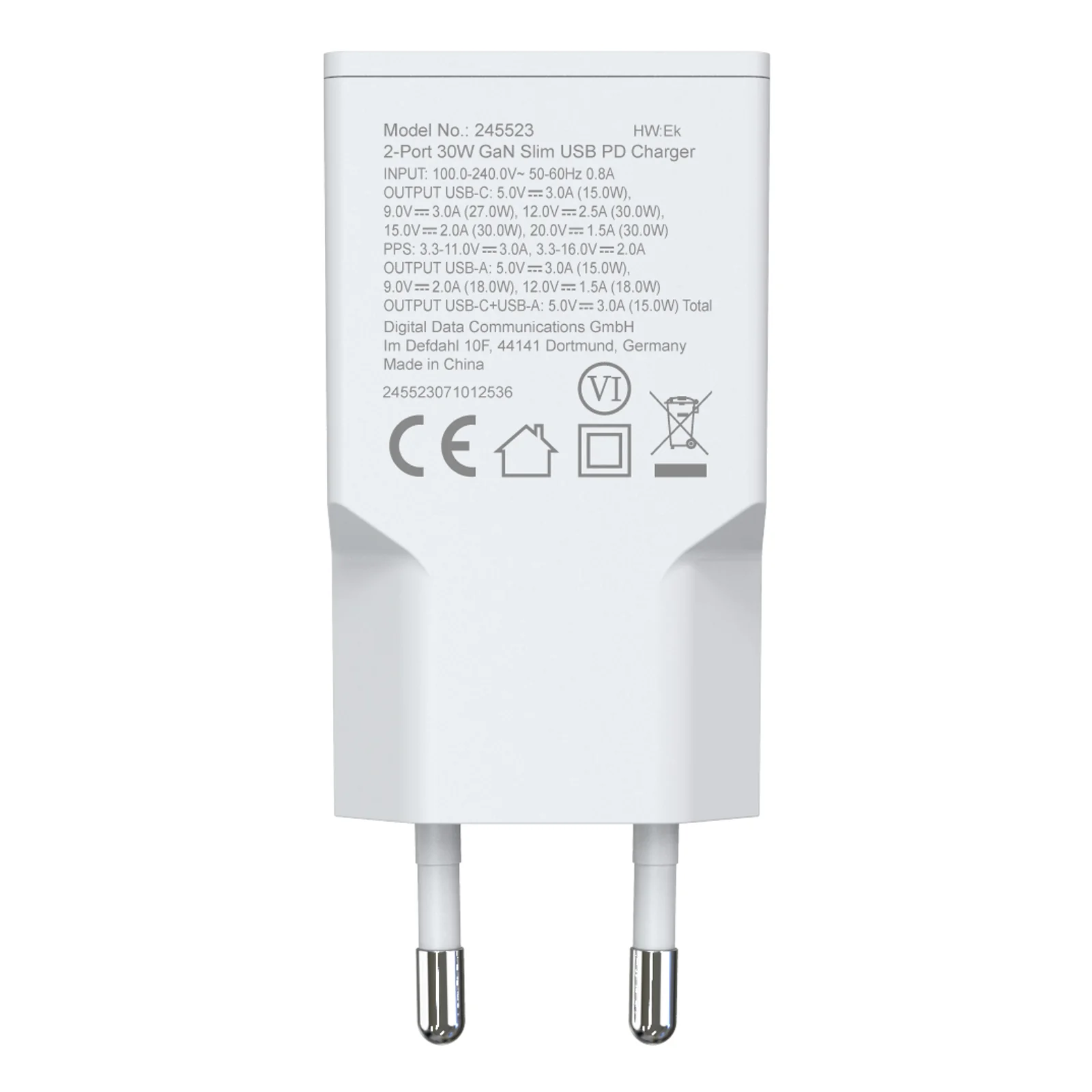 Equip 245523 chargeur d'appareils mobiles Universel Blanc Secteur Charge rapide Intérieure