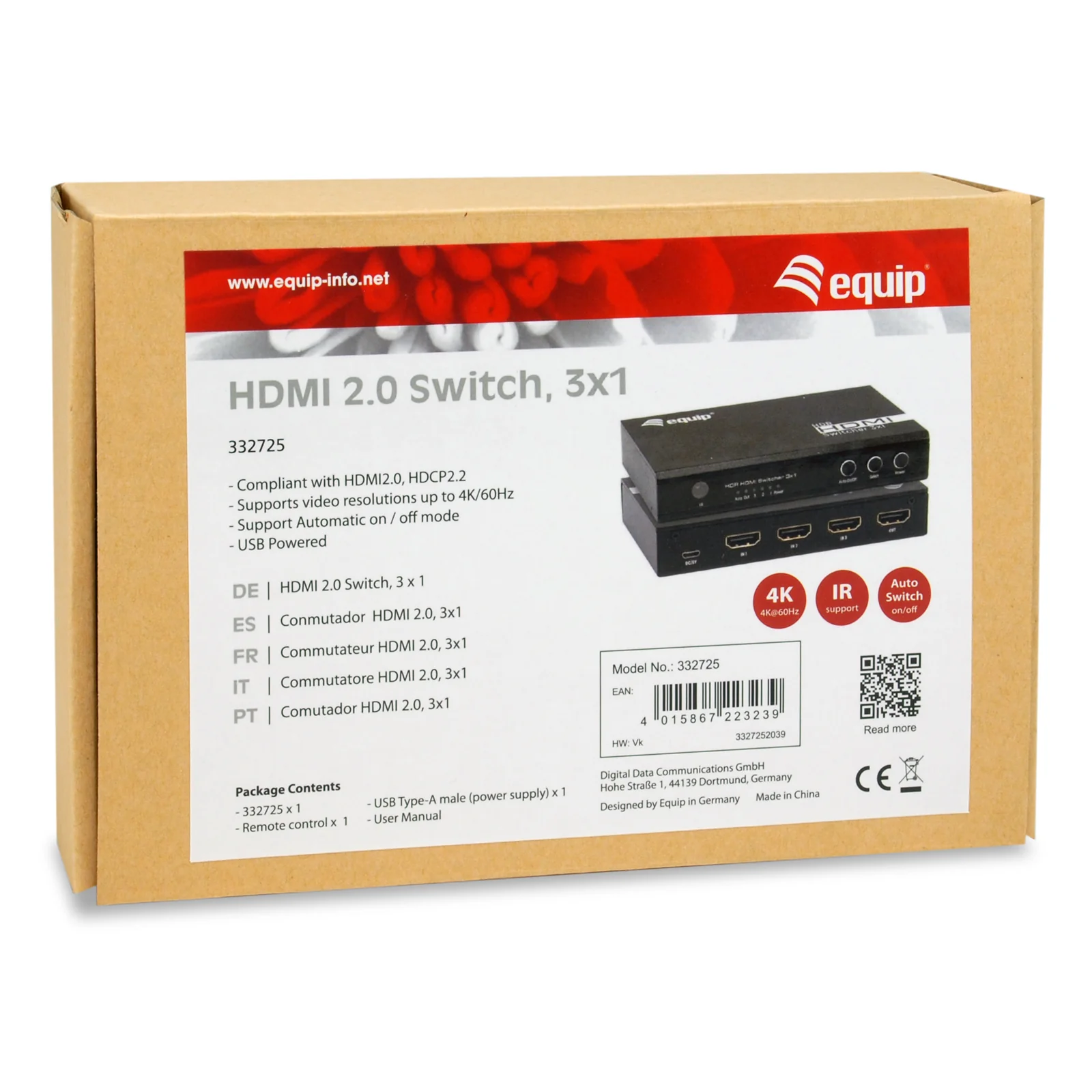 Equip 332725 commutateur vidéo HDMI