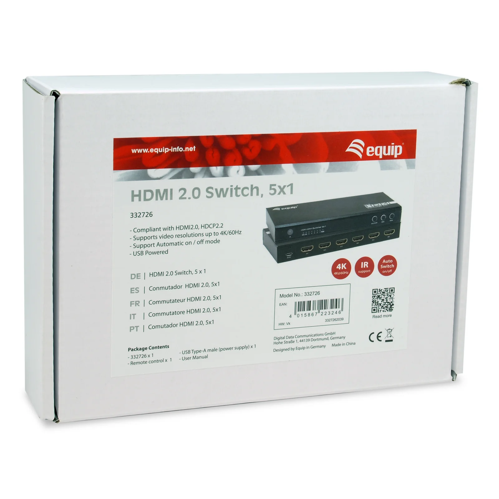 Equip 332726 commutateur vidéo HDMI
