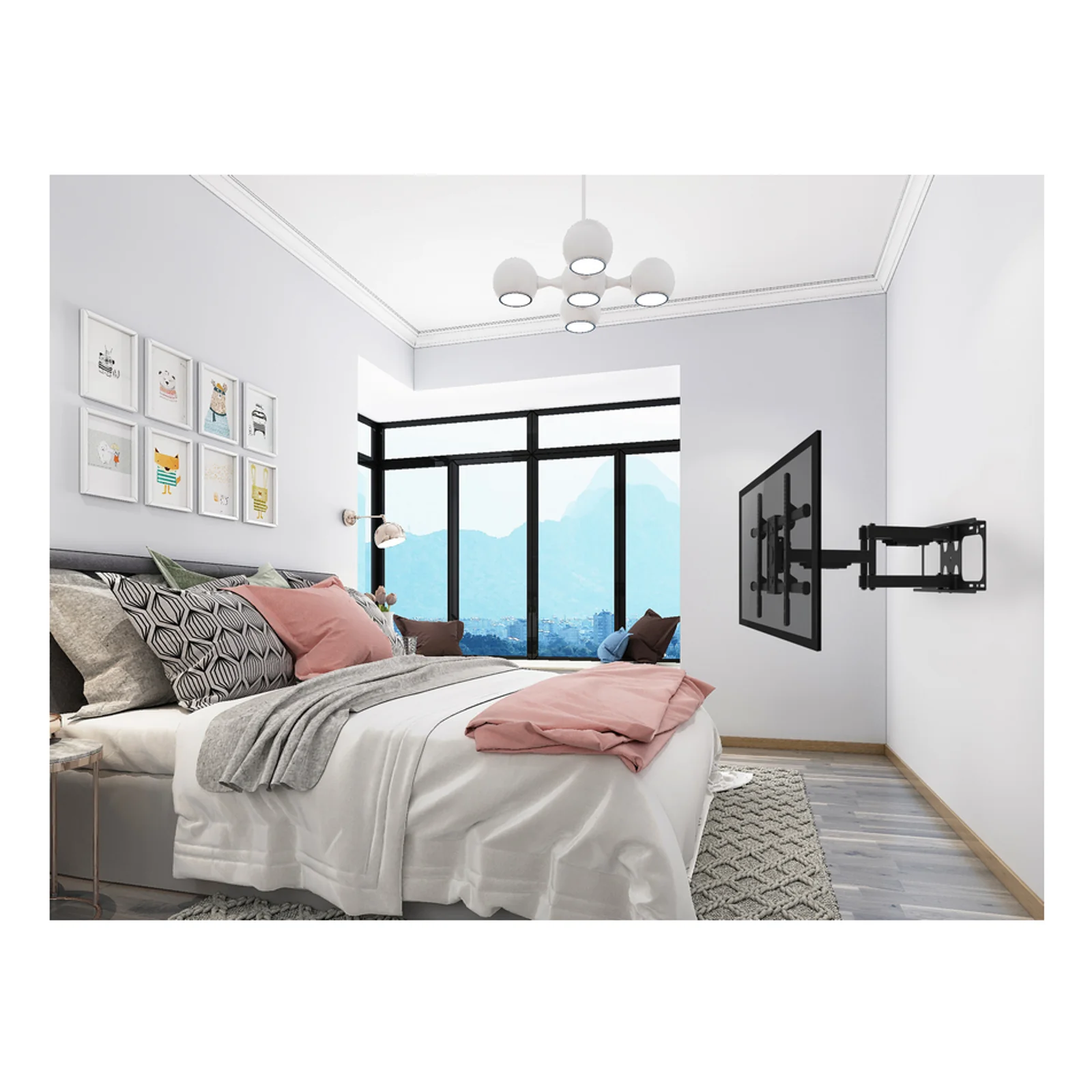 Equip 650324 Support mural inclinable et pivotant pour TV 37"-90
