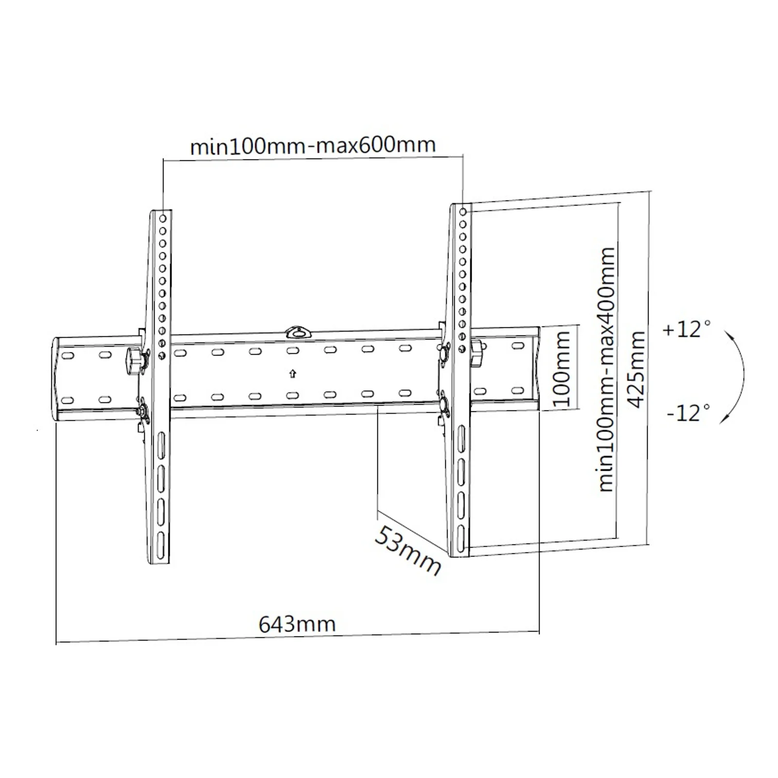 Equip 650332 Support mural inclinable pour TV 37"-75