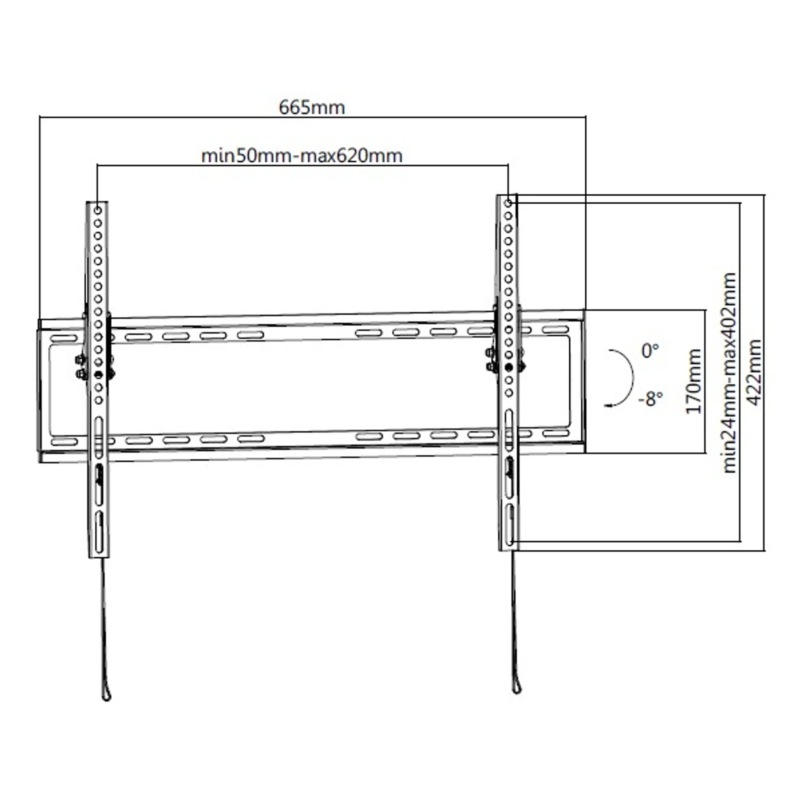 Equip 650334 Support mural inclinable utra-mince pour téléviseur 37« -75 »