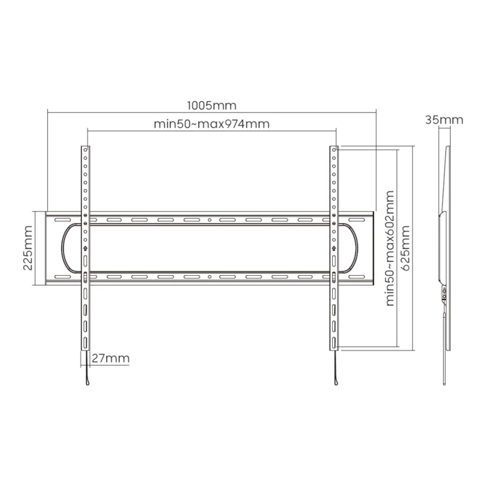 Equip 650338 60« -120 » Support TV fixe très résistant