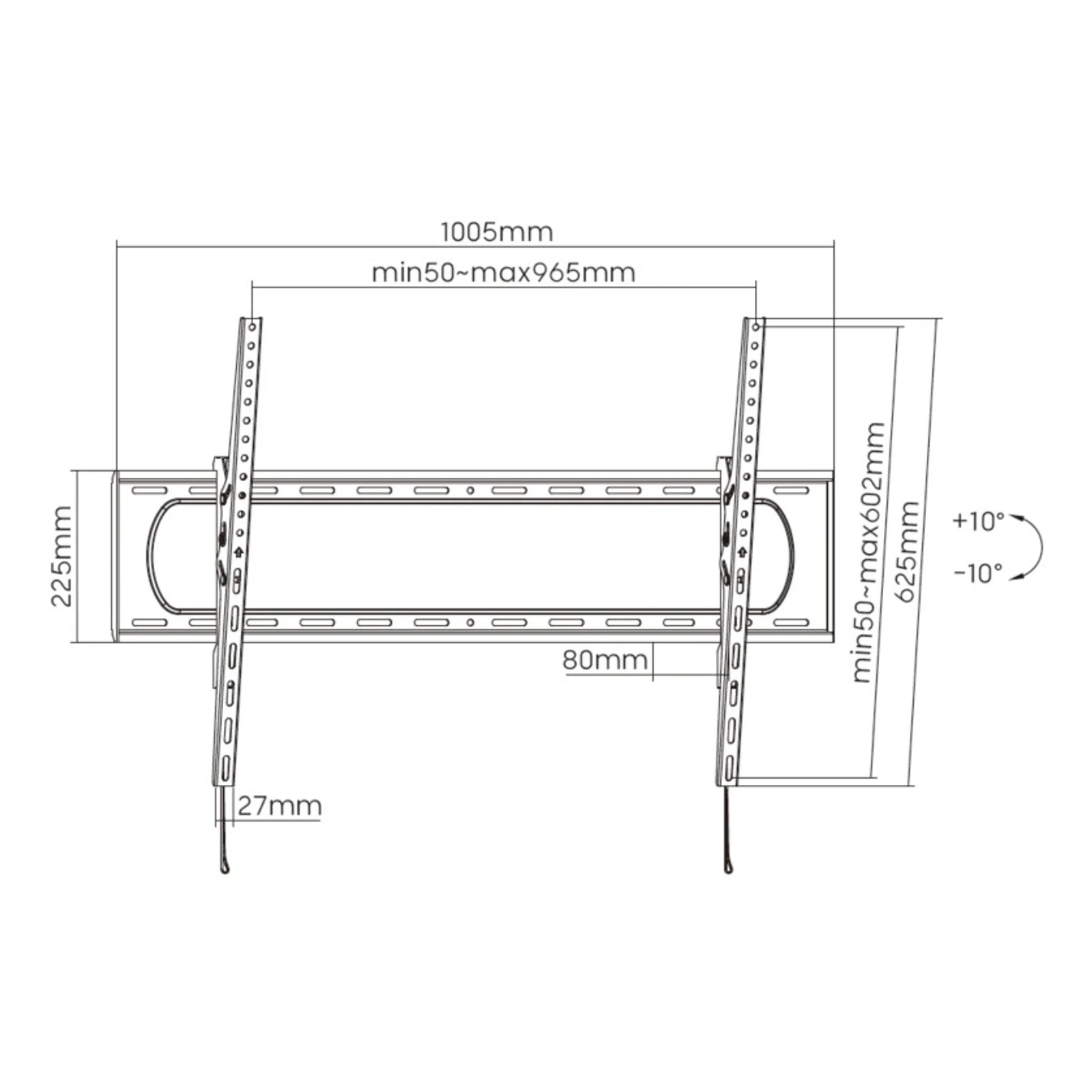 Equip 650339 60« -120 » Support de montage TV inclinable ultra-robuste