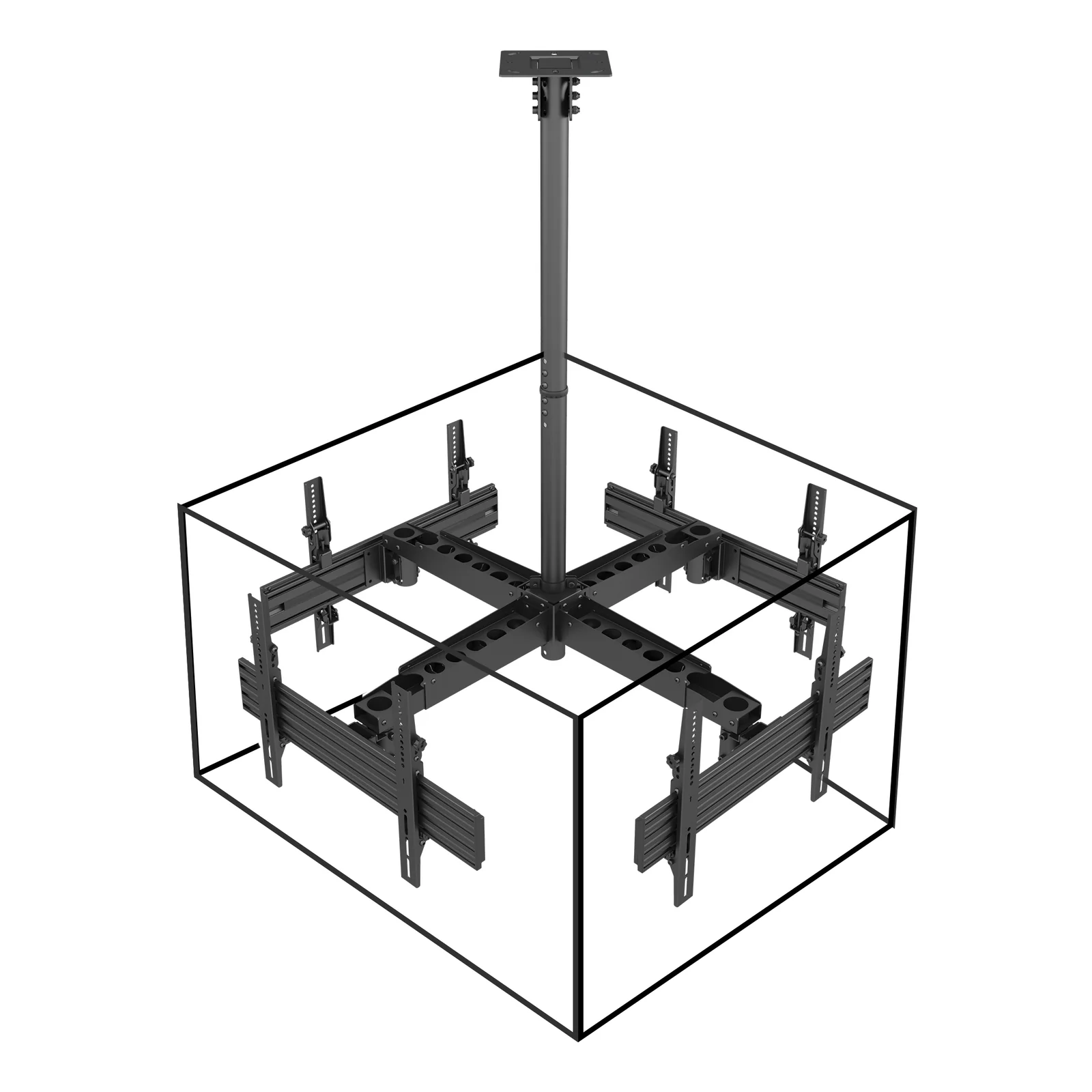 Equip 650372 Support de TV à écran quadruple pour montage au plafond 37"-65