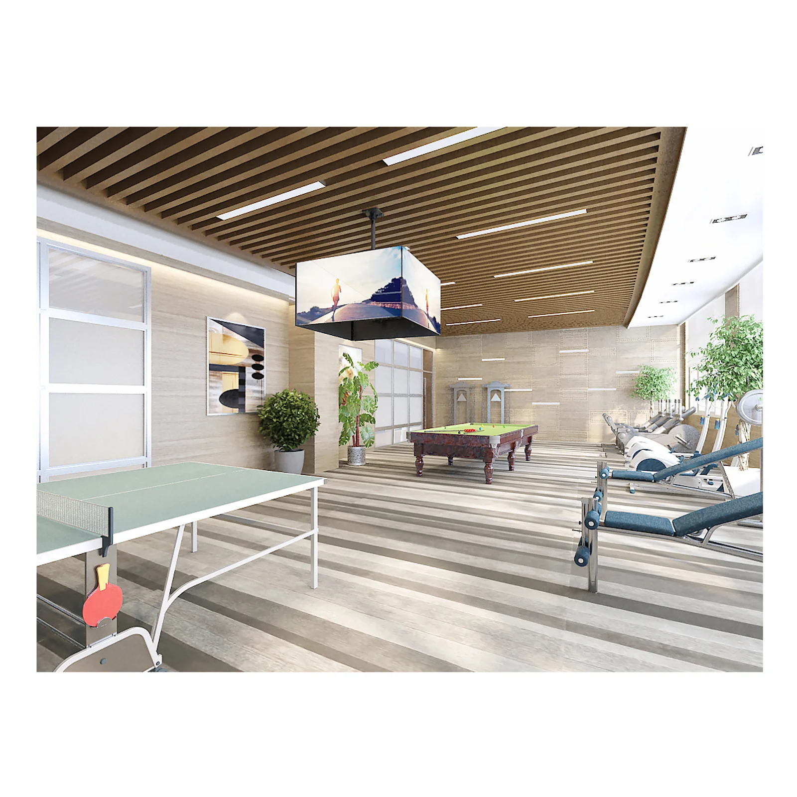 Equip 650372 Support de TV à écran quadruple pour montage au plafond 37"-65