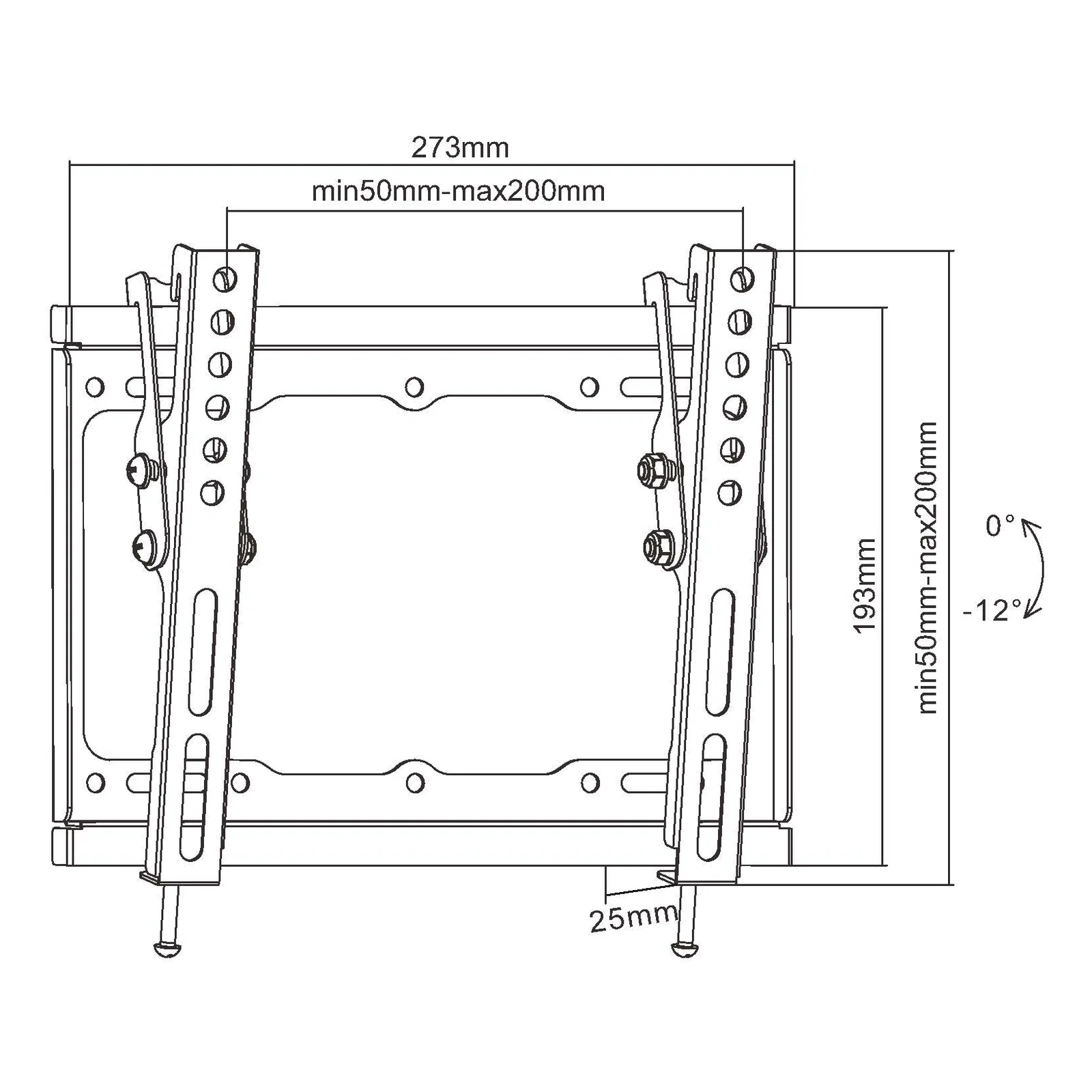 Equip 650408 Support mural inclinable 23« -43 » pour TV