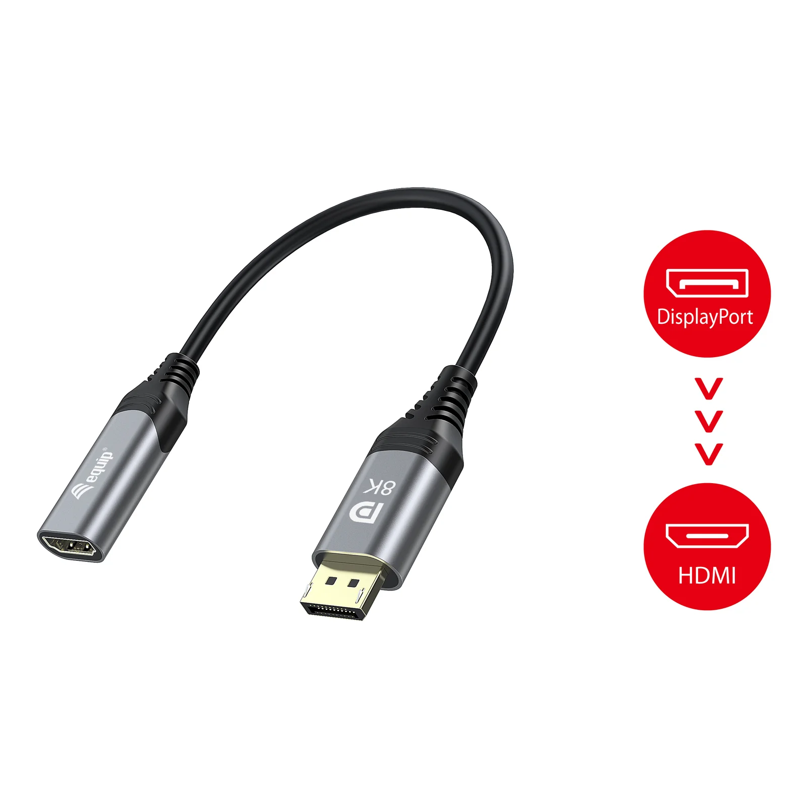 Equip Adaptateur DisplayPort 1.4 vers HDMI, 8K/60Hz