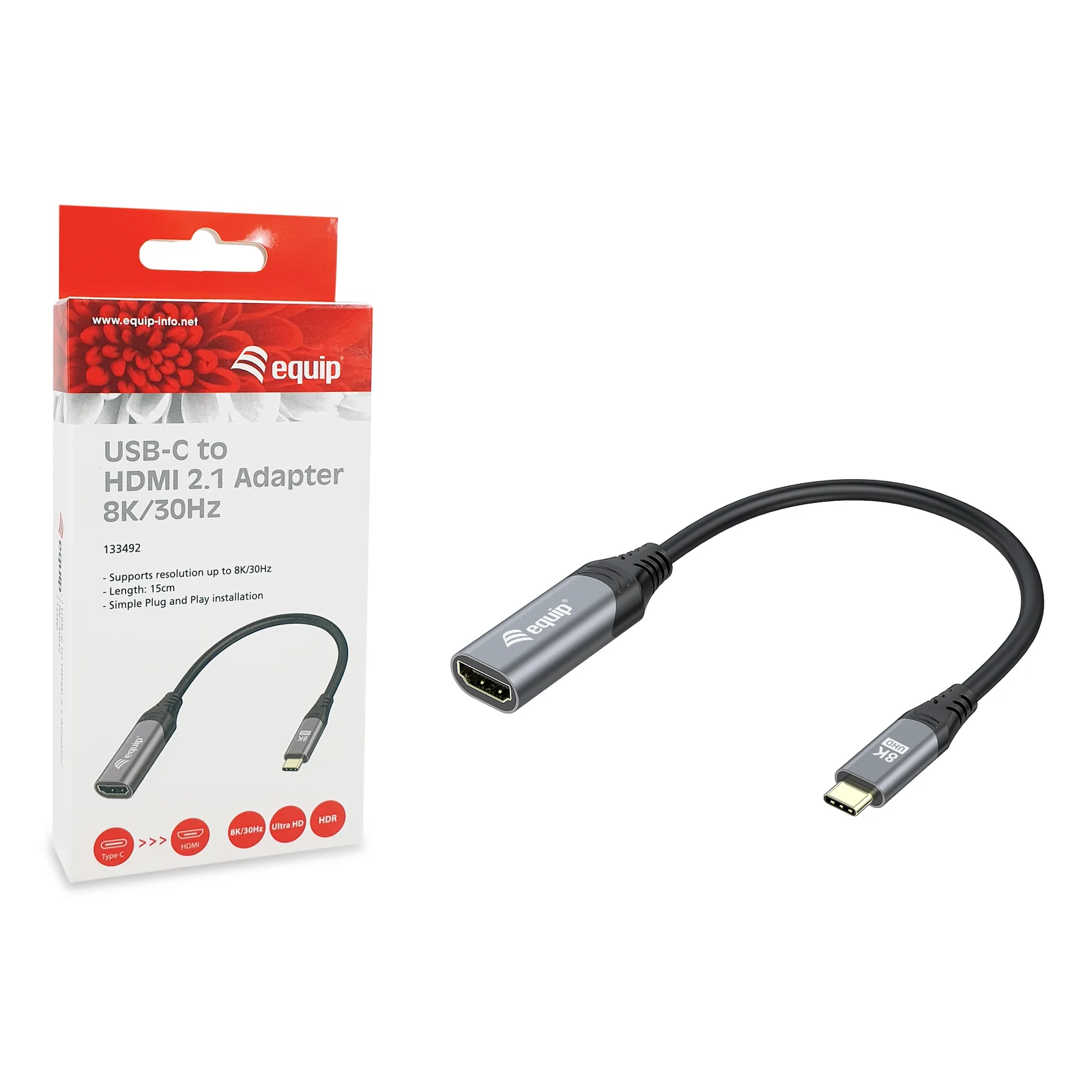 Equip Adaptateur USB-C vers HDMI 2.1, 8K/30Hz