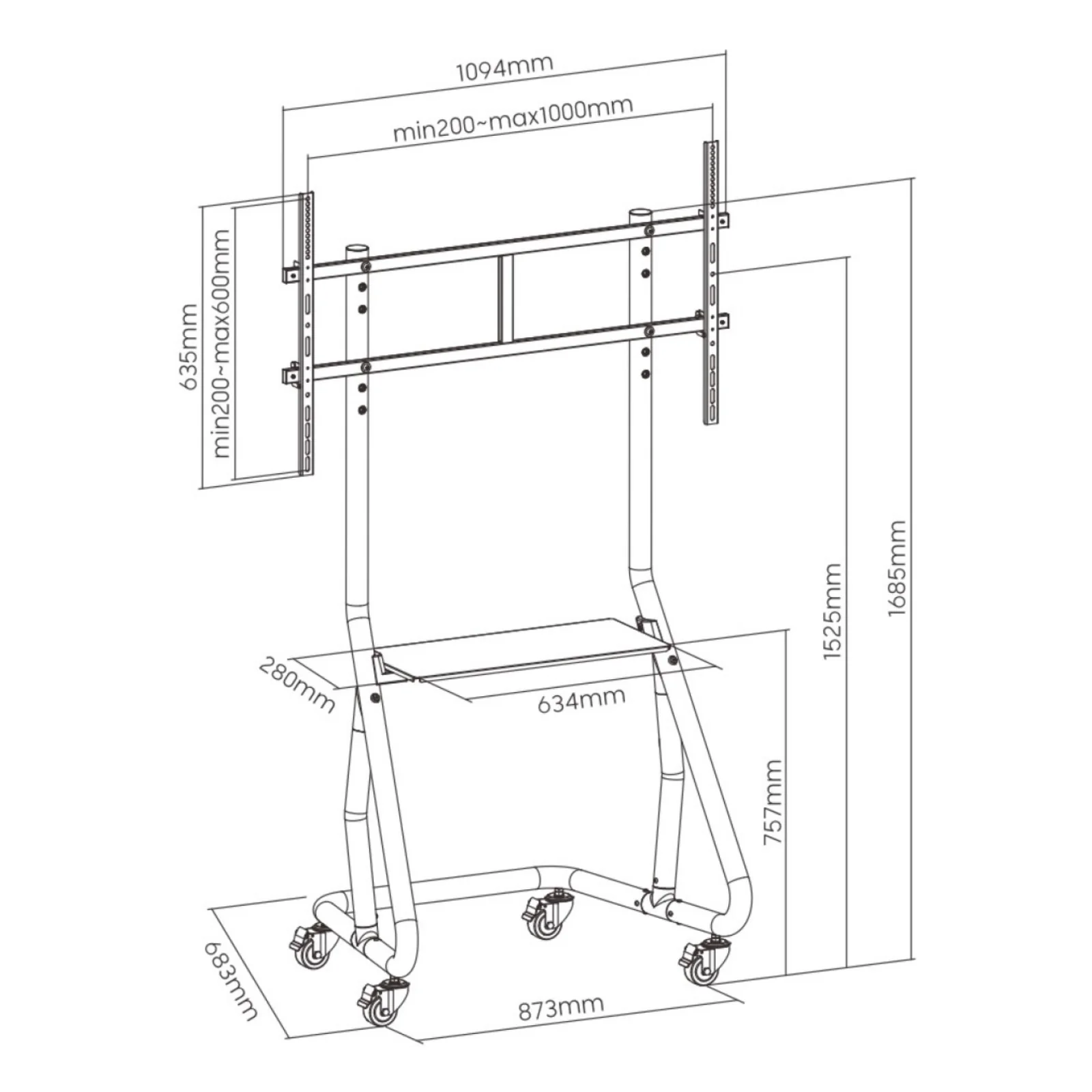 Equip Chariot LFD à usage intensif 60"-105