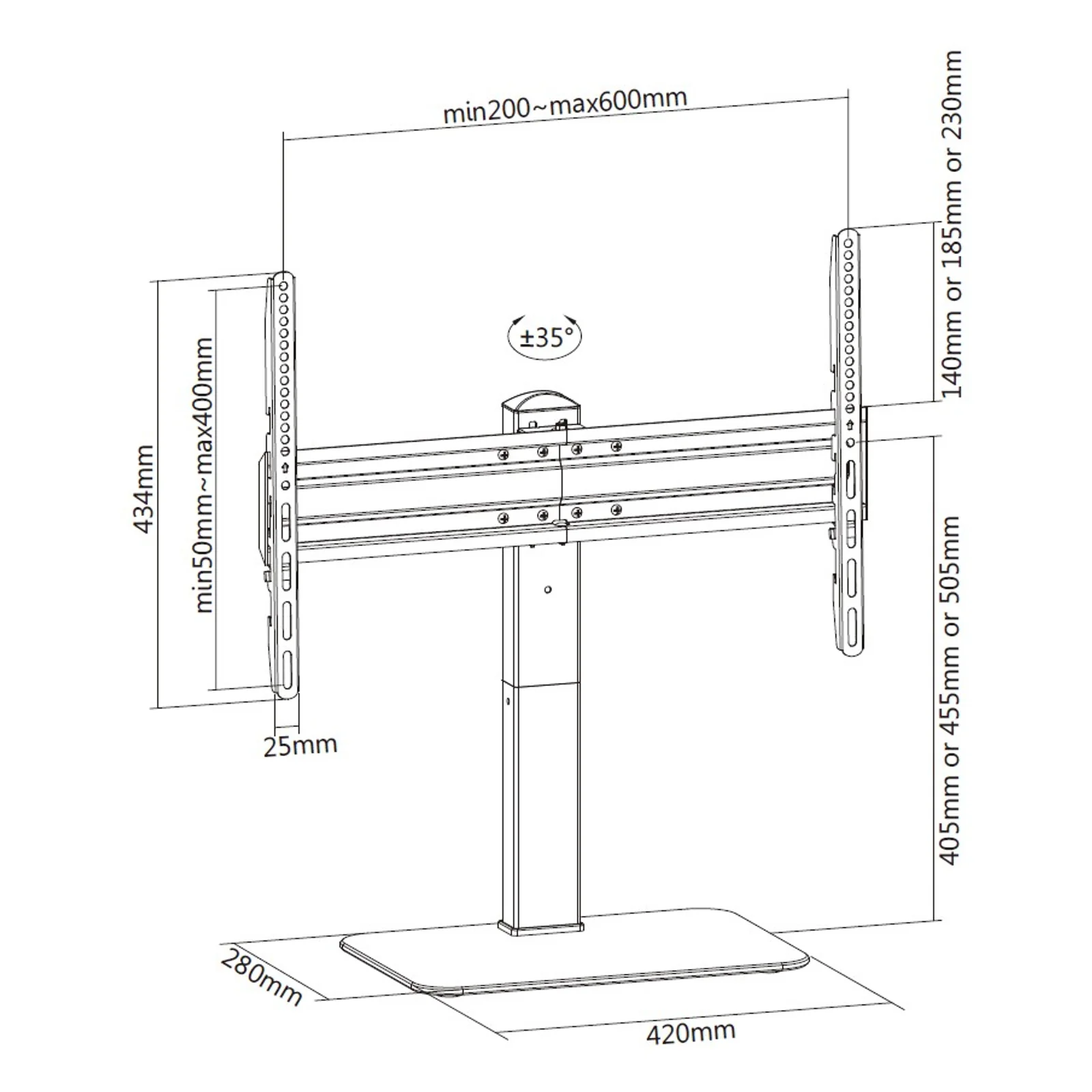 Equip Meubles TV universels 37"-70"