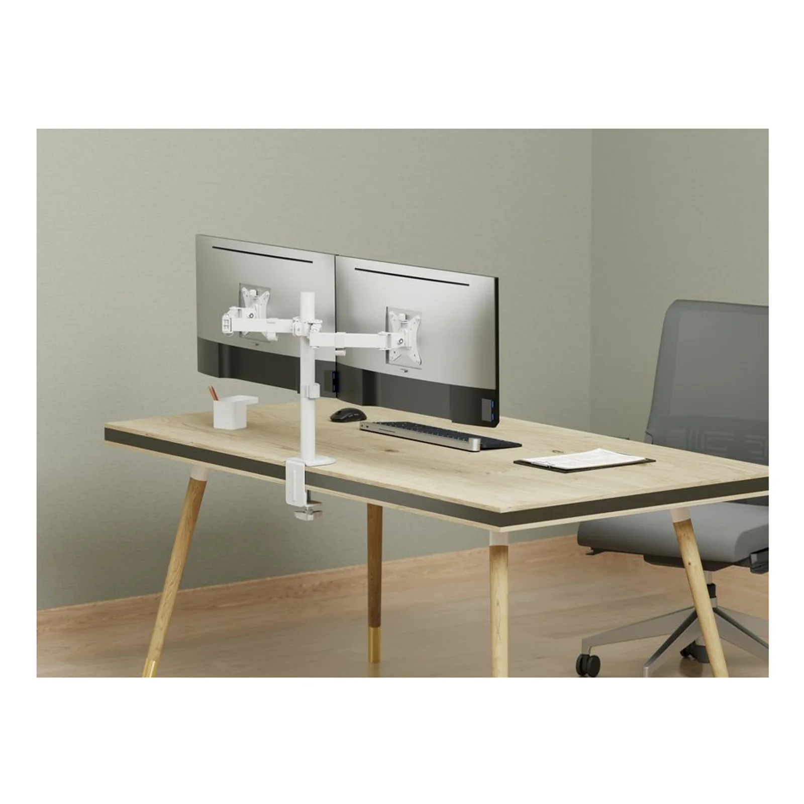 Equip Support de bureau articulé pour deux moniteurs 17« -32 », blanc