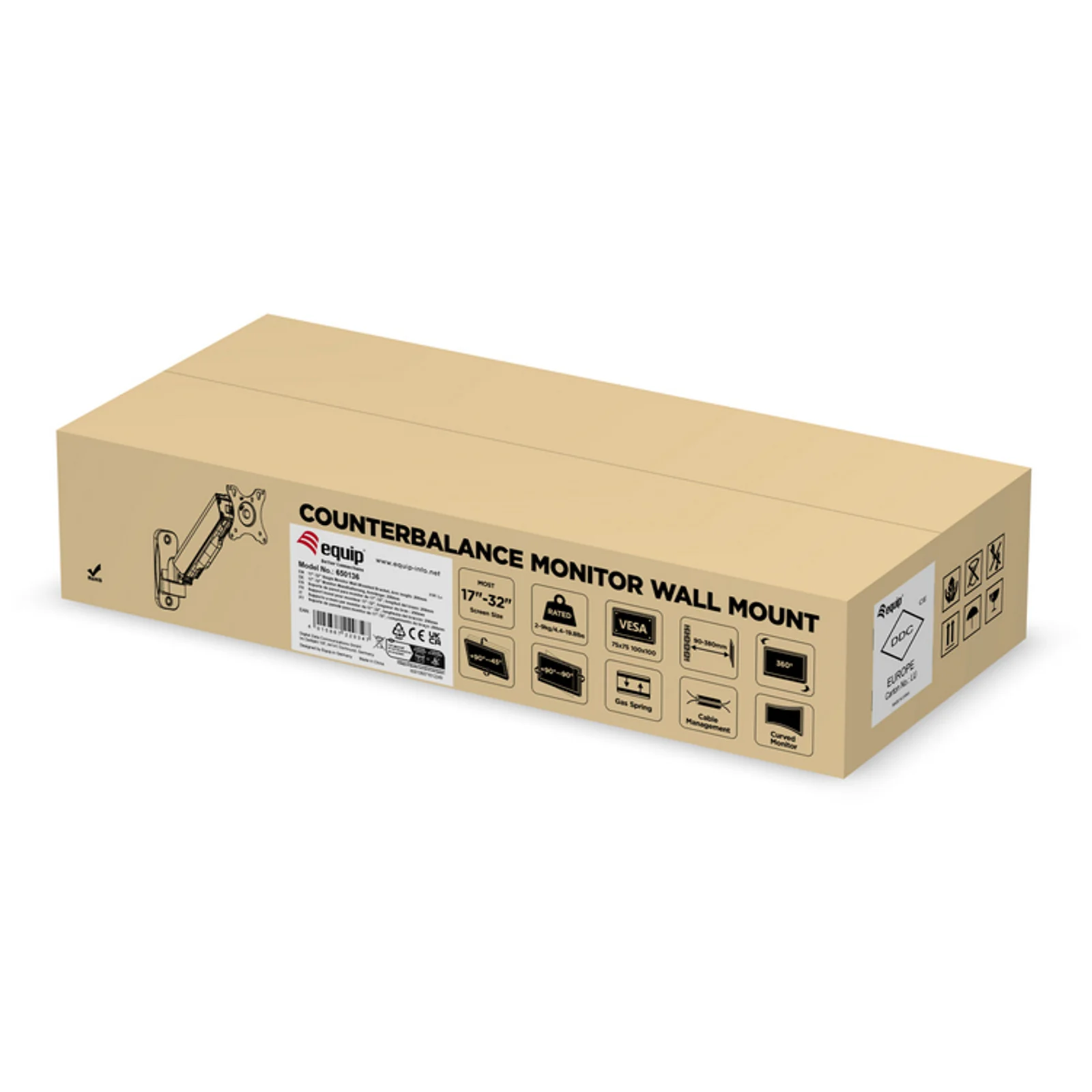Equip Support mural pour moniteur unique 17« -32 », longueur du bras : 290 mm