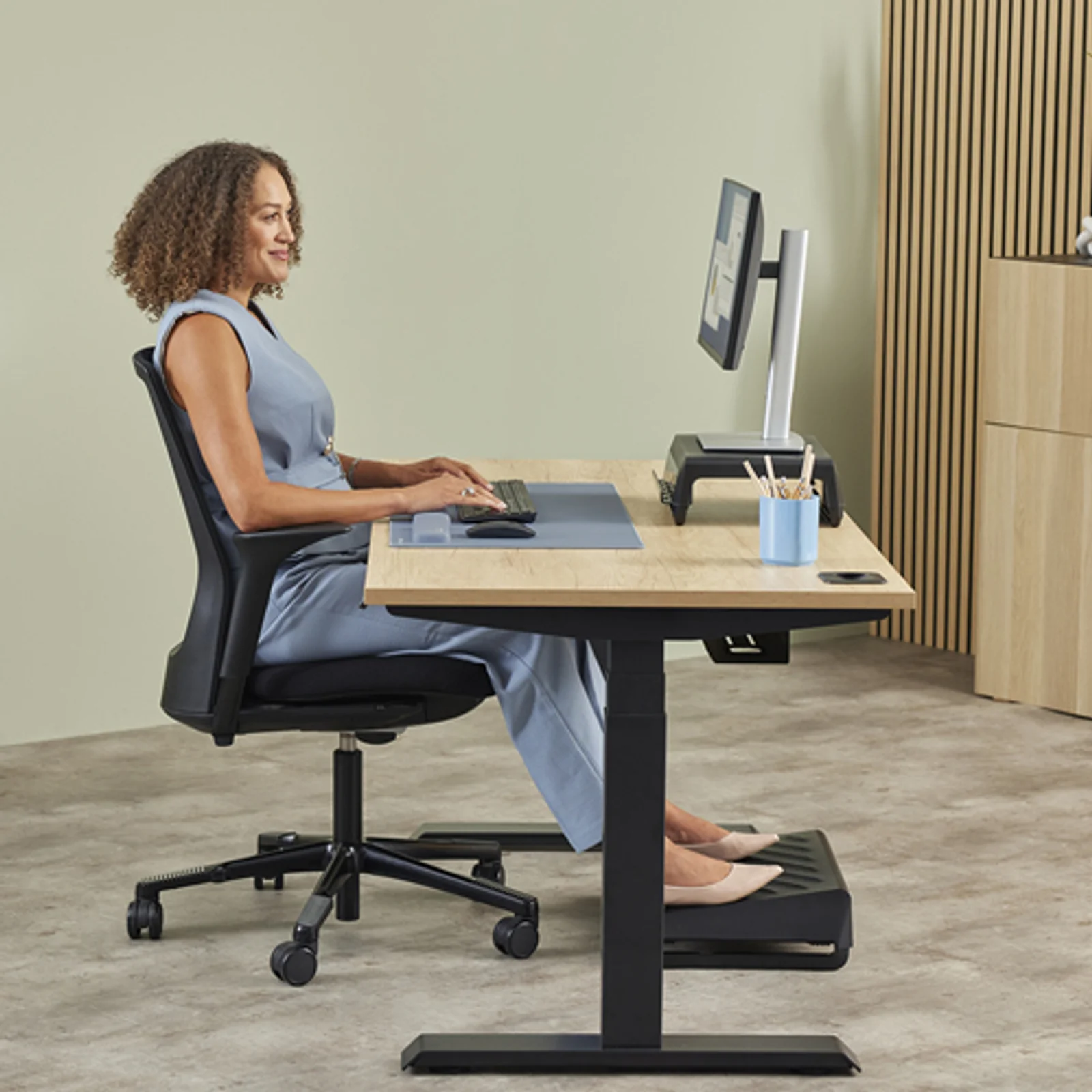 Fellowes Breyta repose-poignet Silicone Bleu clair
