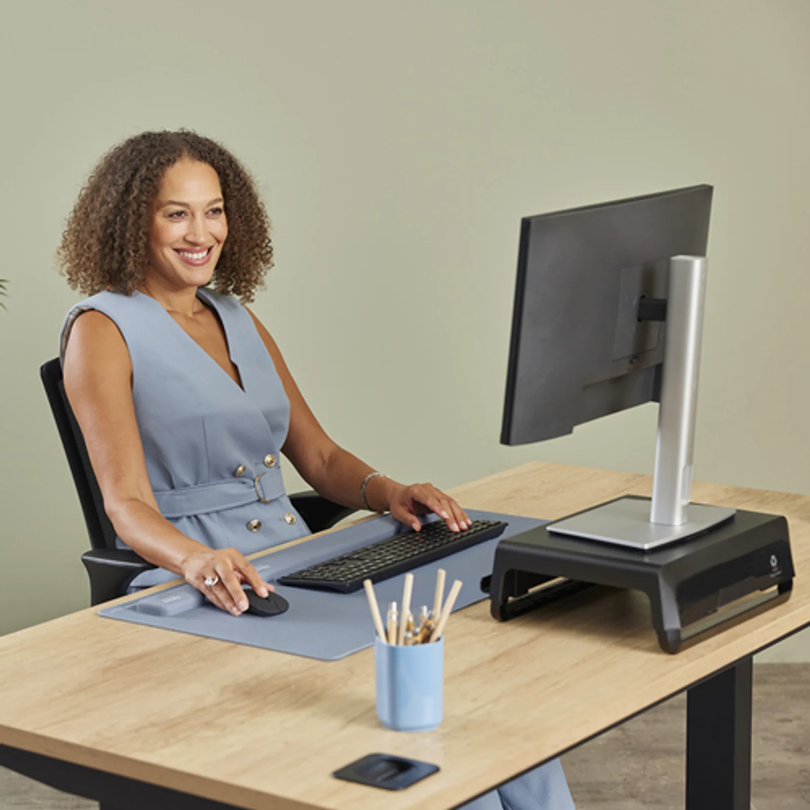 Fellowes Breyta repose-poignet Silicone Bleu clair