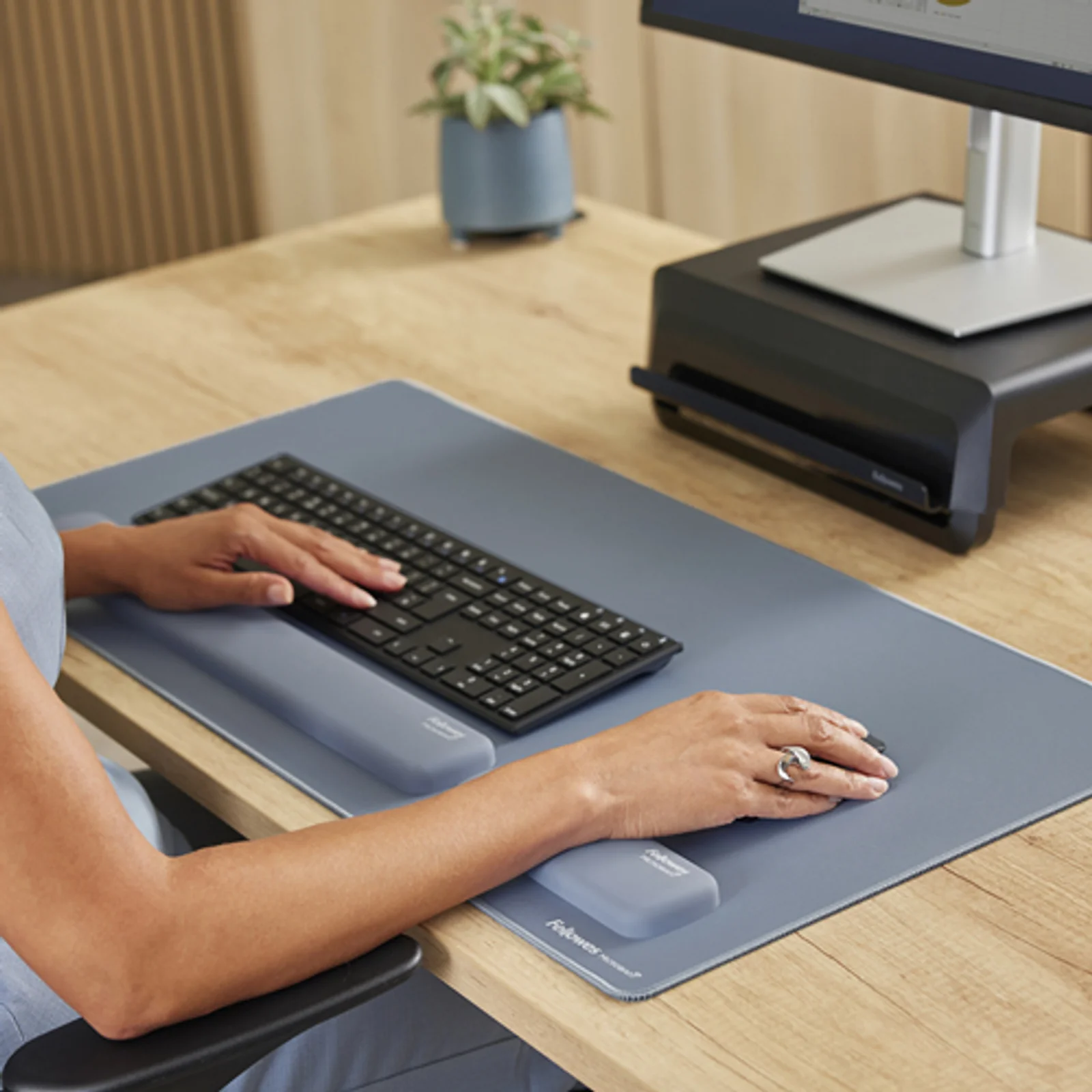 Fellowes Breyta repose-poignet Silicone Bleu clair