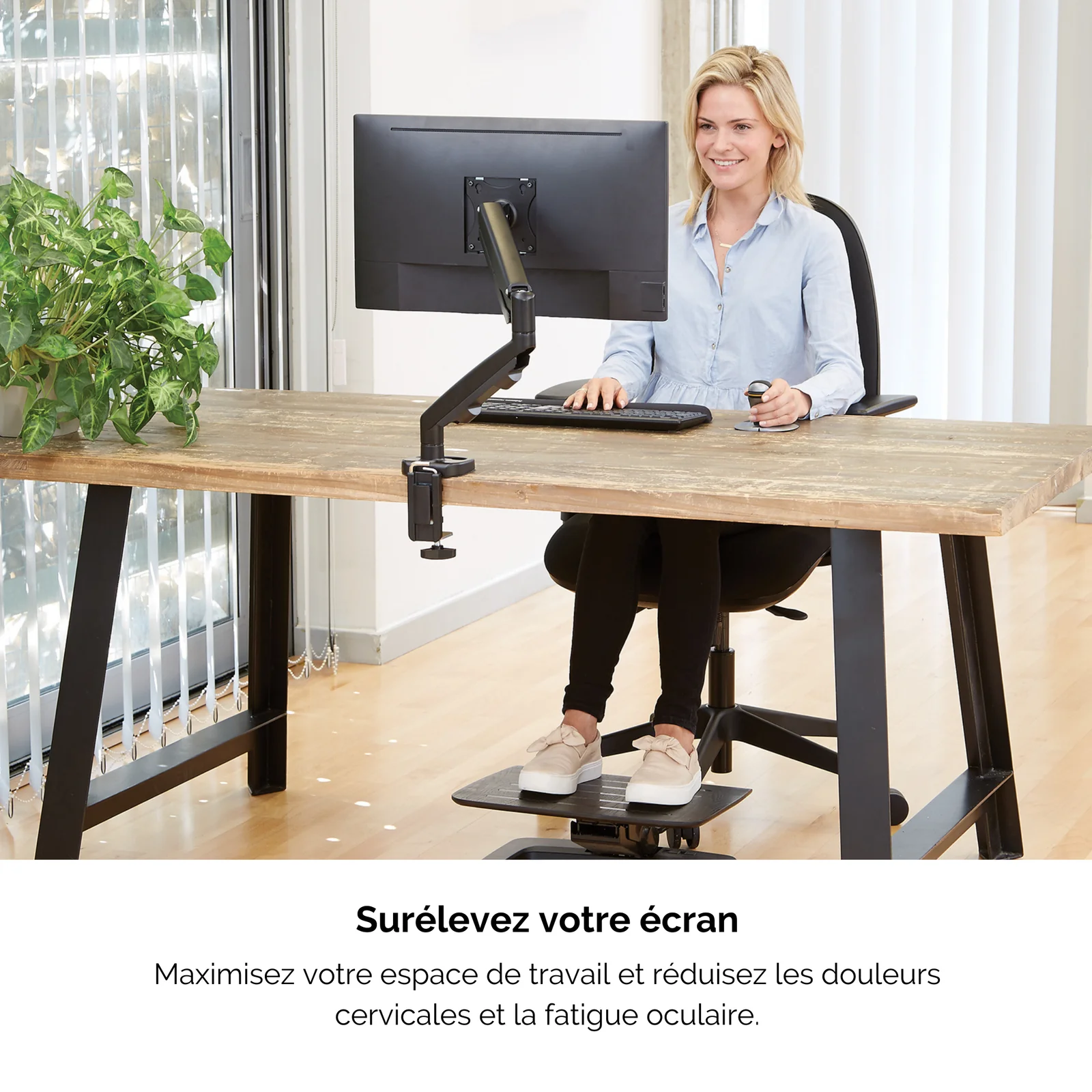 Fellowes Eppa 9683101 support d'écran plat pour bureau 101,6 cm (40") Noir