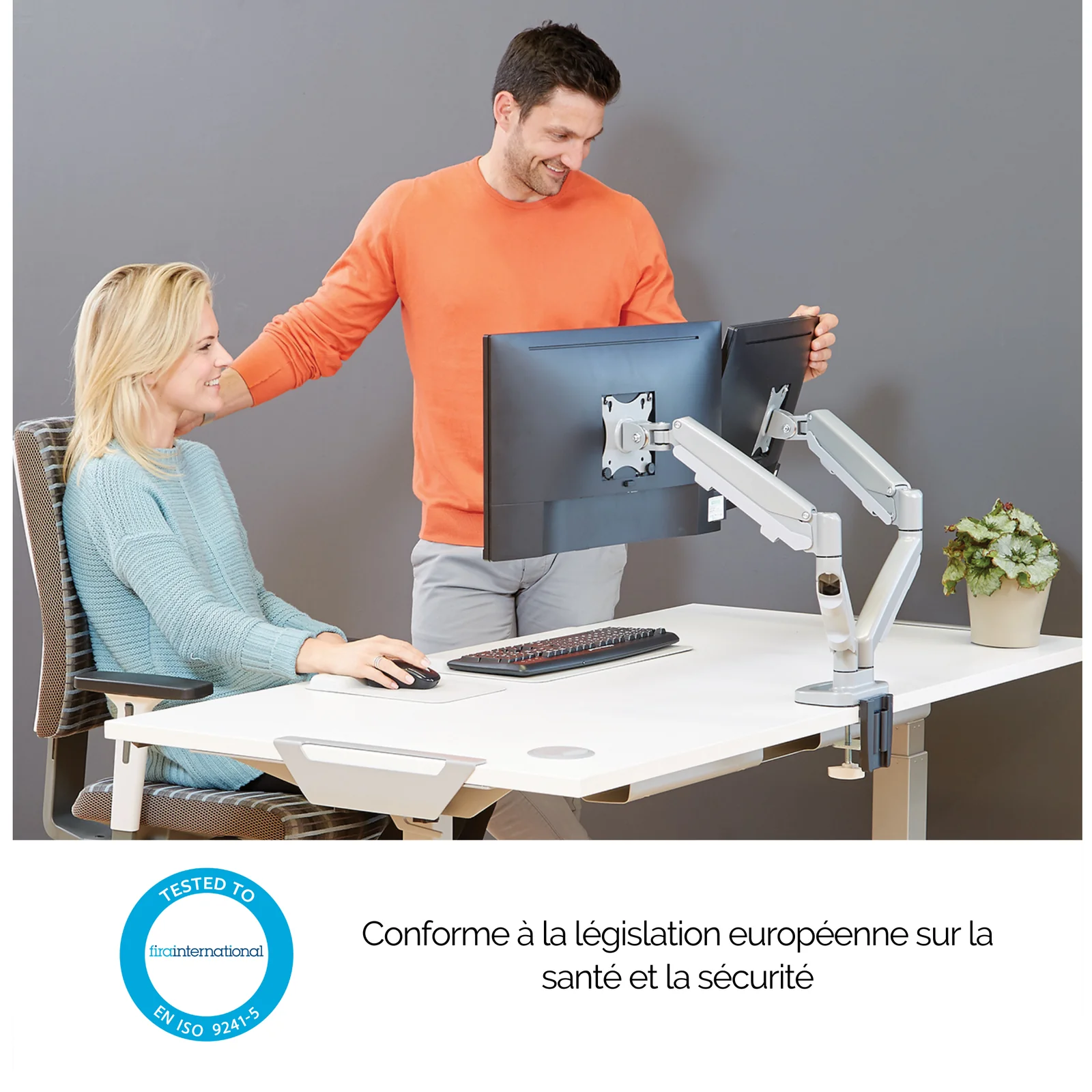 Fellowes Eppa 9683301 support d'écran plat pour bureau 101,6 cm (40") Argent