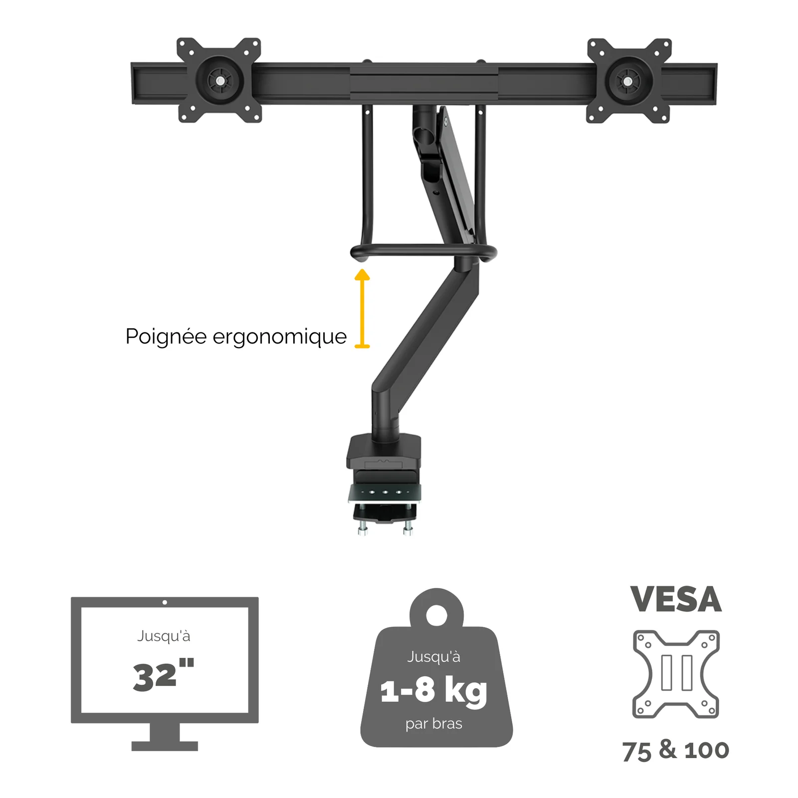Fellowes Eppa 9909301 support d'écran plat pour bureau 81,3 cm (32") Noir