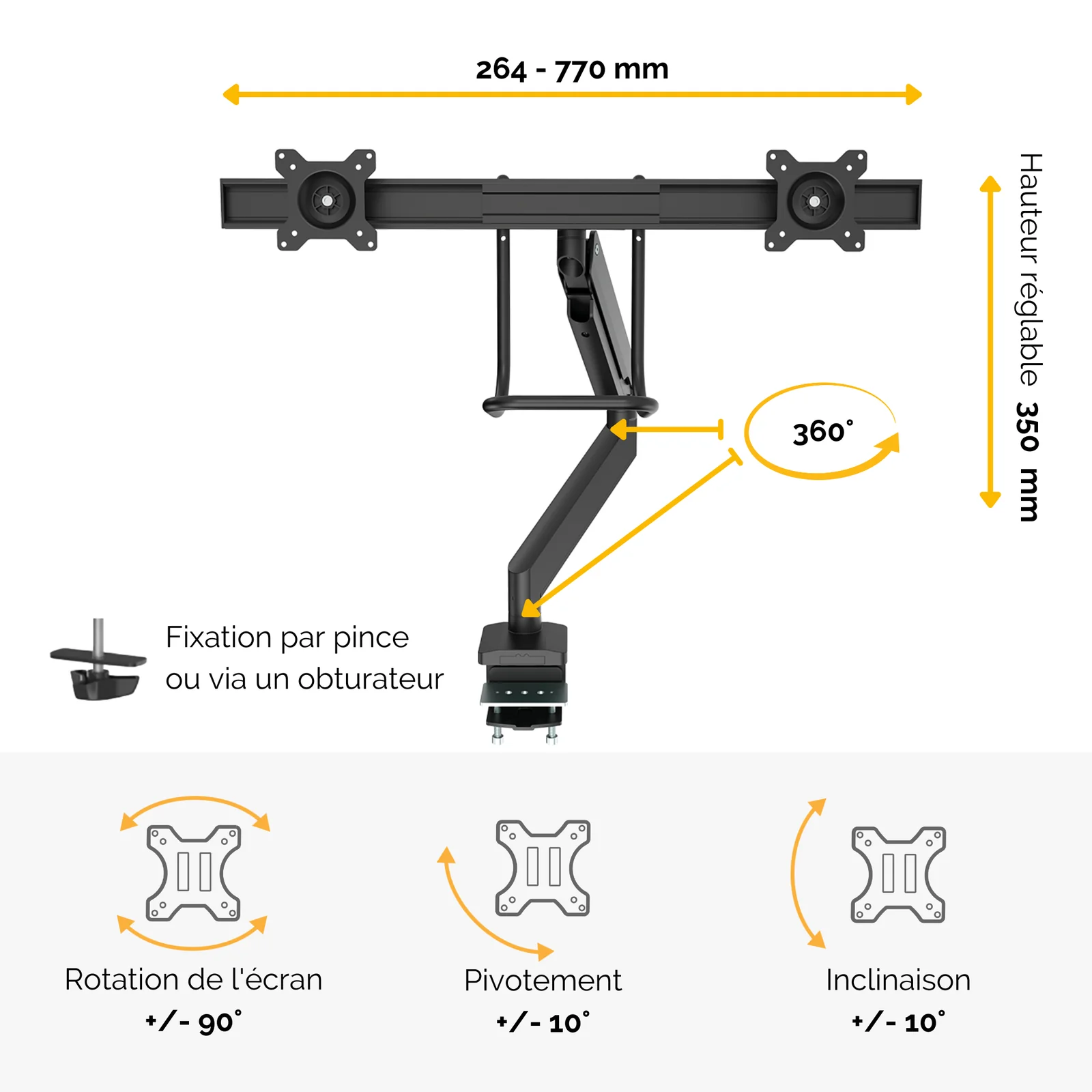 Fellowes Eppa 9909301 support d'écran plat pour bureau 81,3 cm (32") Noir