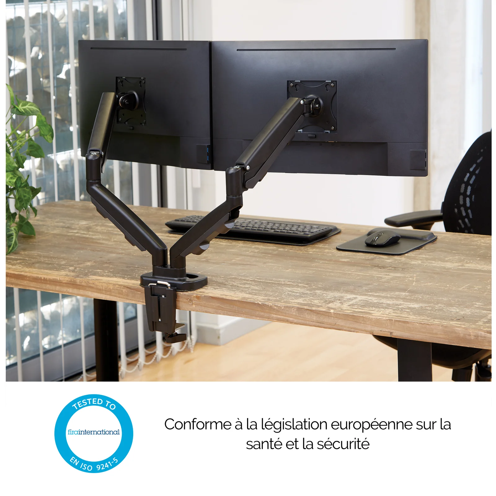 Fellowes Eppa Bras porte-écrans double - Noir