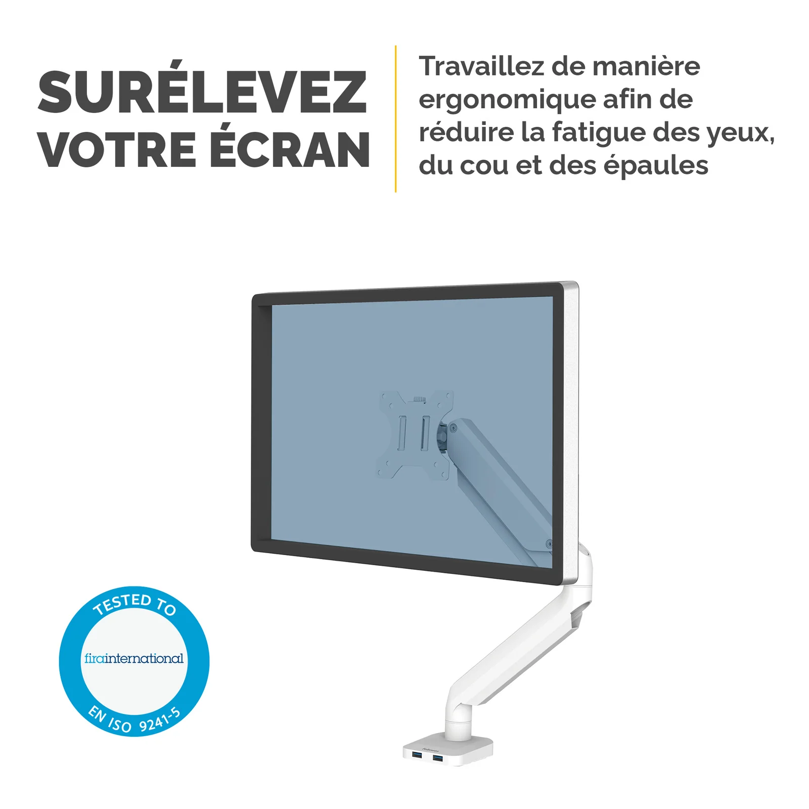 Fellowes Platinum Series Bras porte-écran simple - Blanc