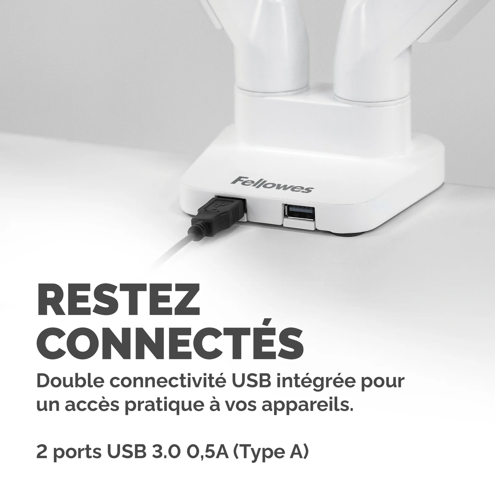 Fellowes Platinum Series Bras porte-écrans double - Blanc