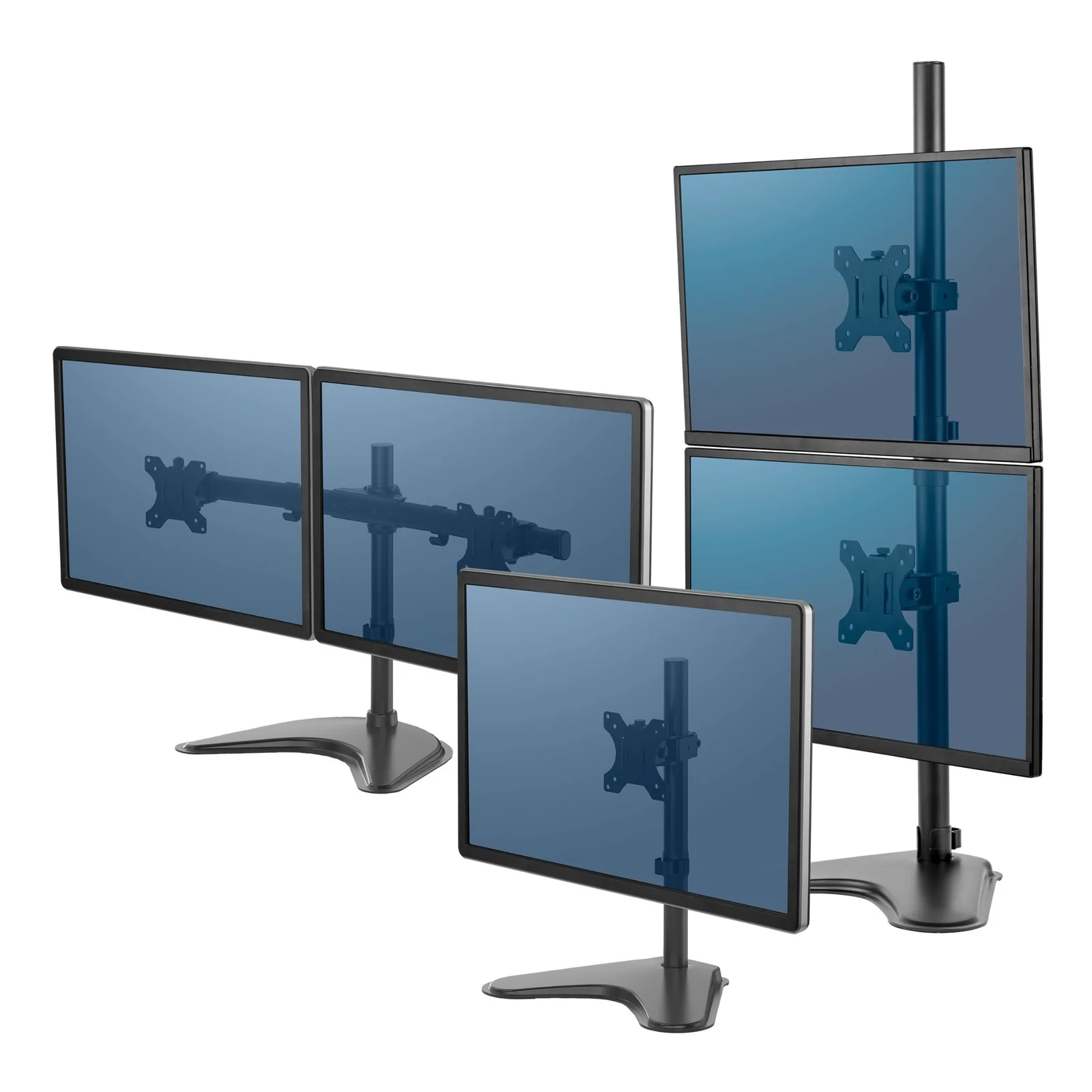 Fellowes Seasa Bras porte-écrans double vertical sur pied