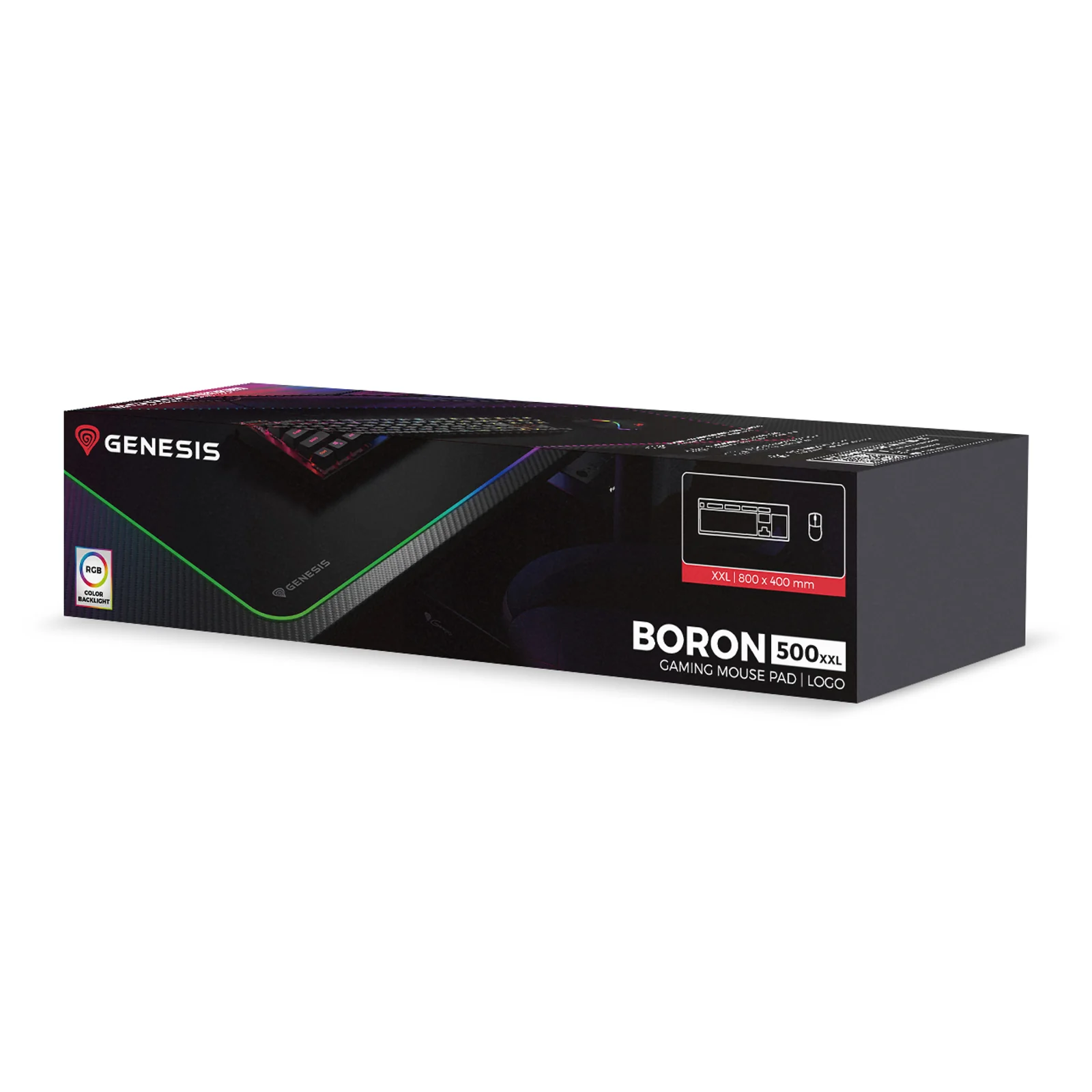 GENESIS Boron 500 XXL RGB Tapis de souris de jeu Noir