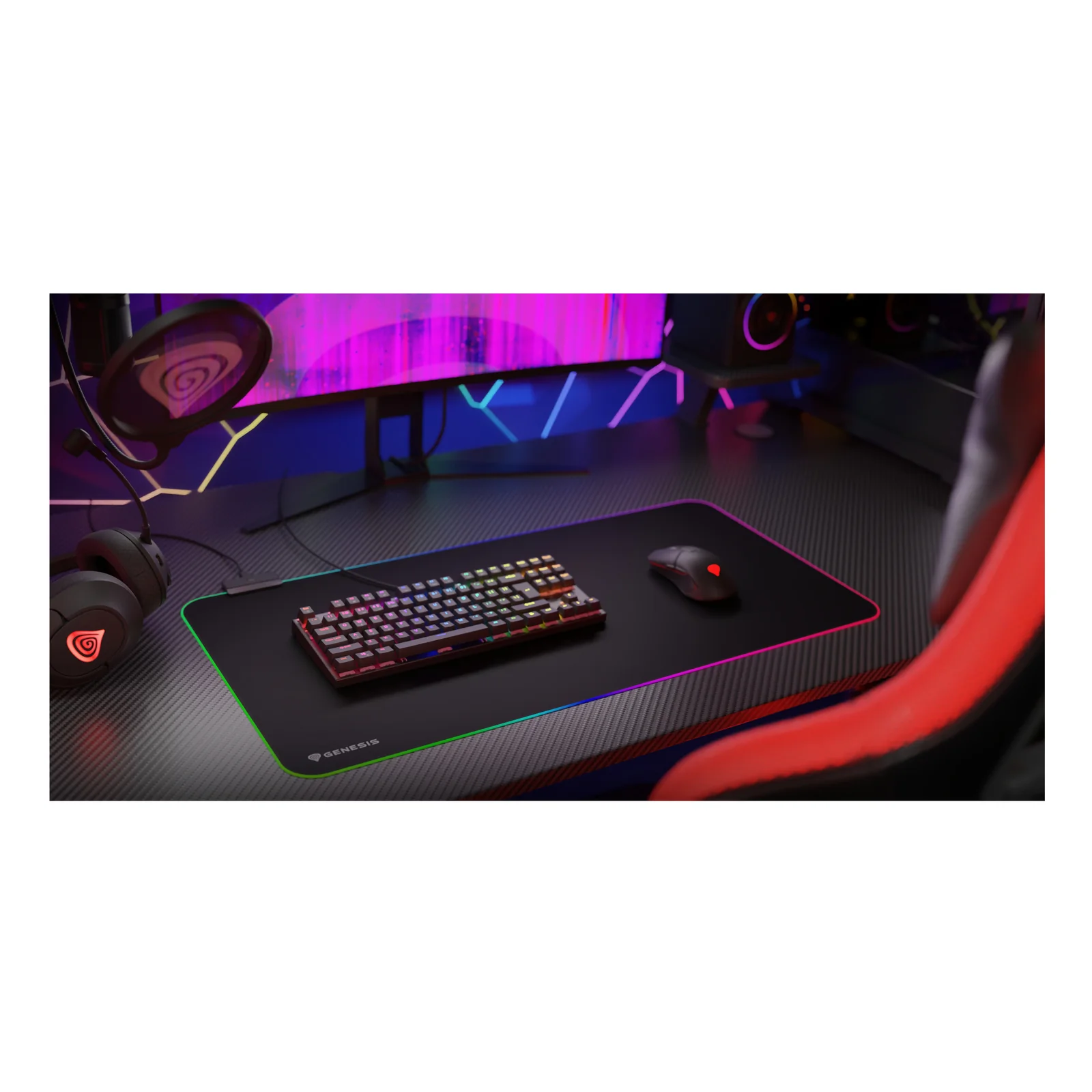 GENESIS Boron 500 XXL RGB Tapis de souris de jeu Noir