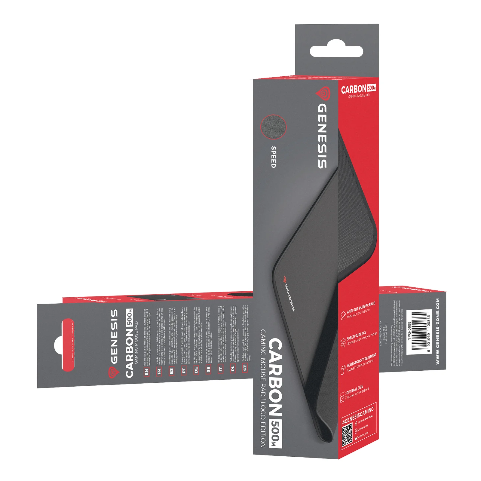 GENESIS Carbon 500 M Logo Tapis de souris de jeu Noir