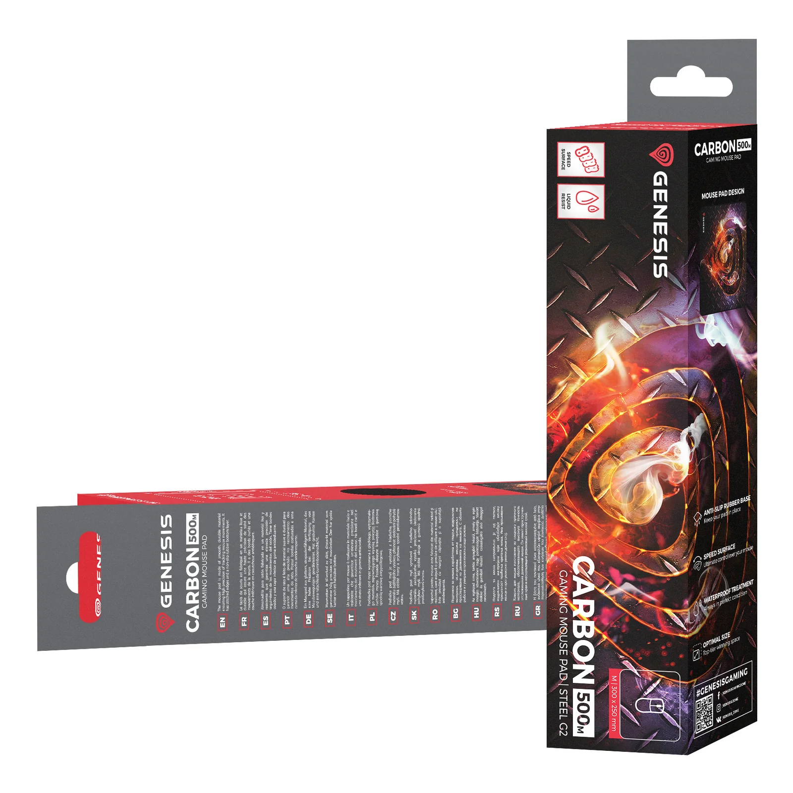 GENESIS Carbon 500 M Steel G2 Tapis de souris de jeu Multicolore