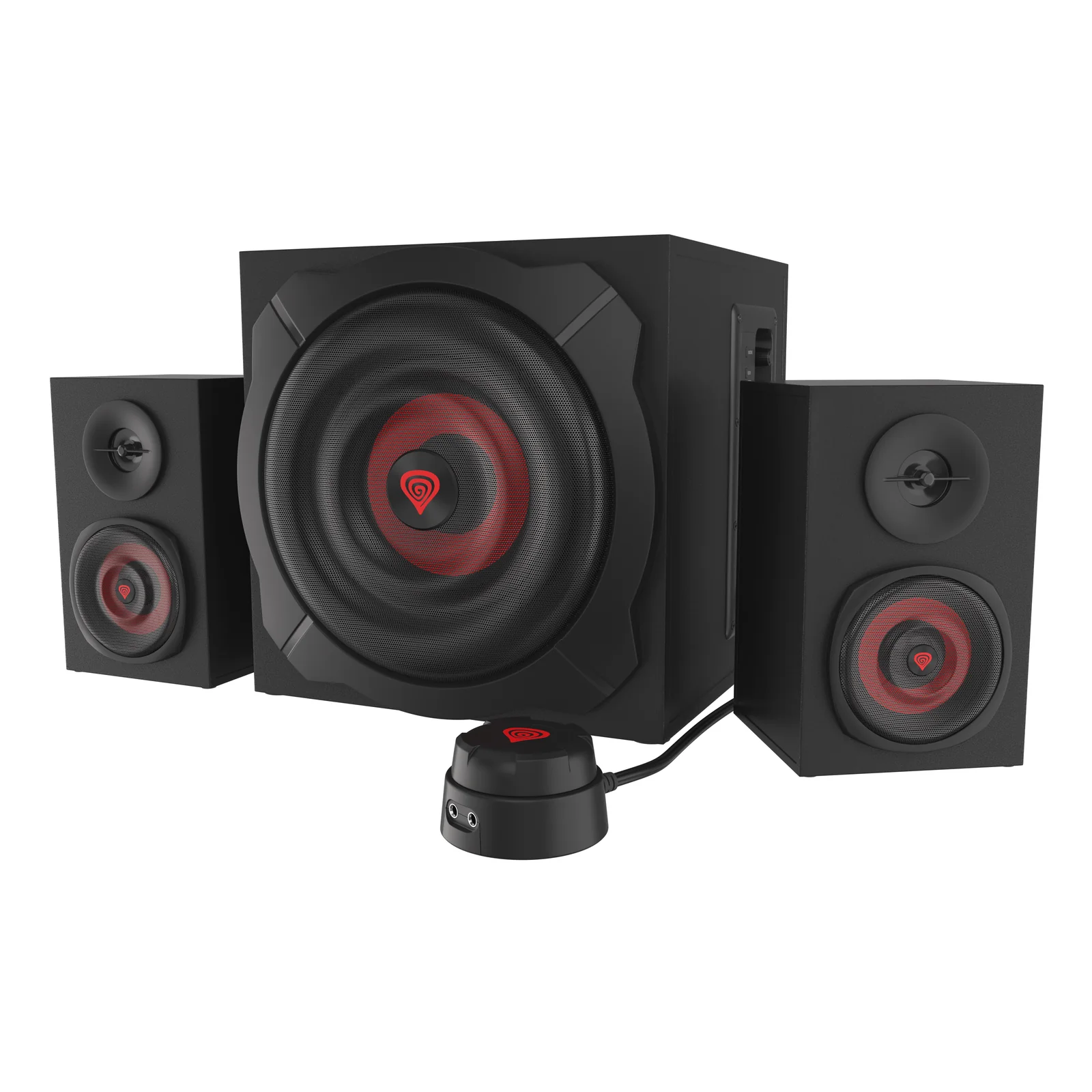 Helium 610BT set d'enceintes 60 W PC/ordinateur portable Noir, Rouge 2.1 canaux 2-voies 30 W Bluetooth