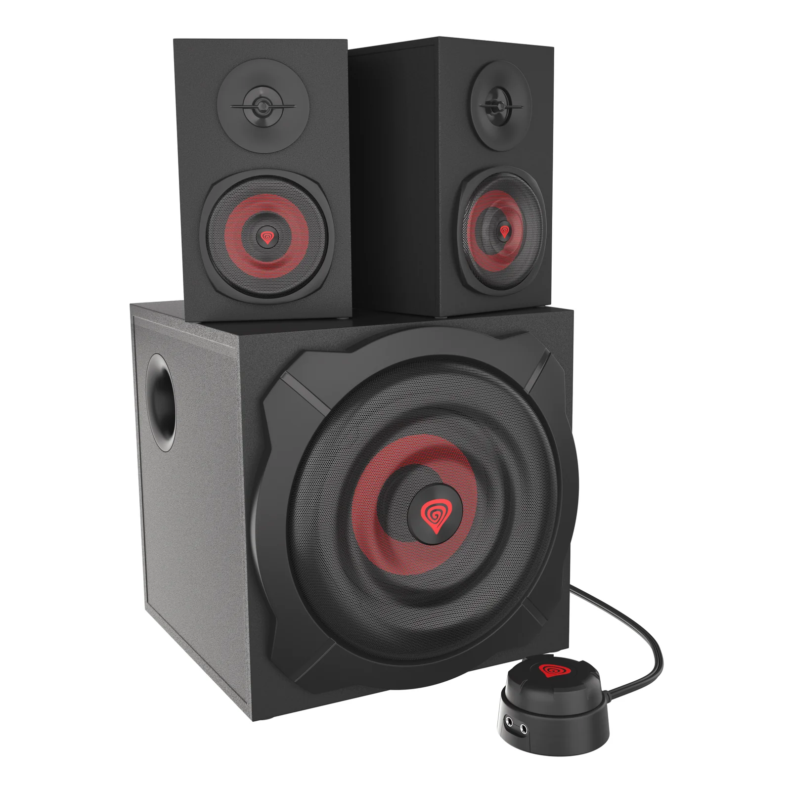 GENESIS Helium 610BT set d'enceintes 60 W PC/ordinateur portable Noir, Rouge 2.1 canaux 2-voies 30 W Bluetooth