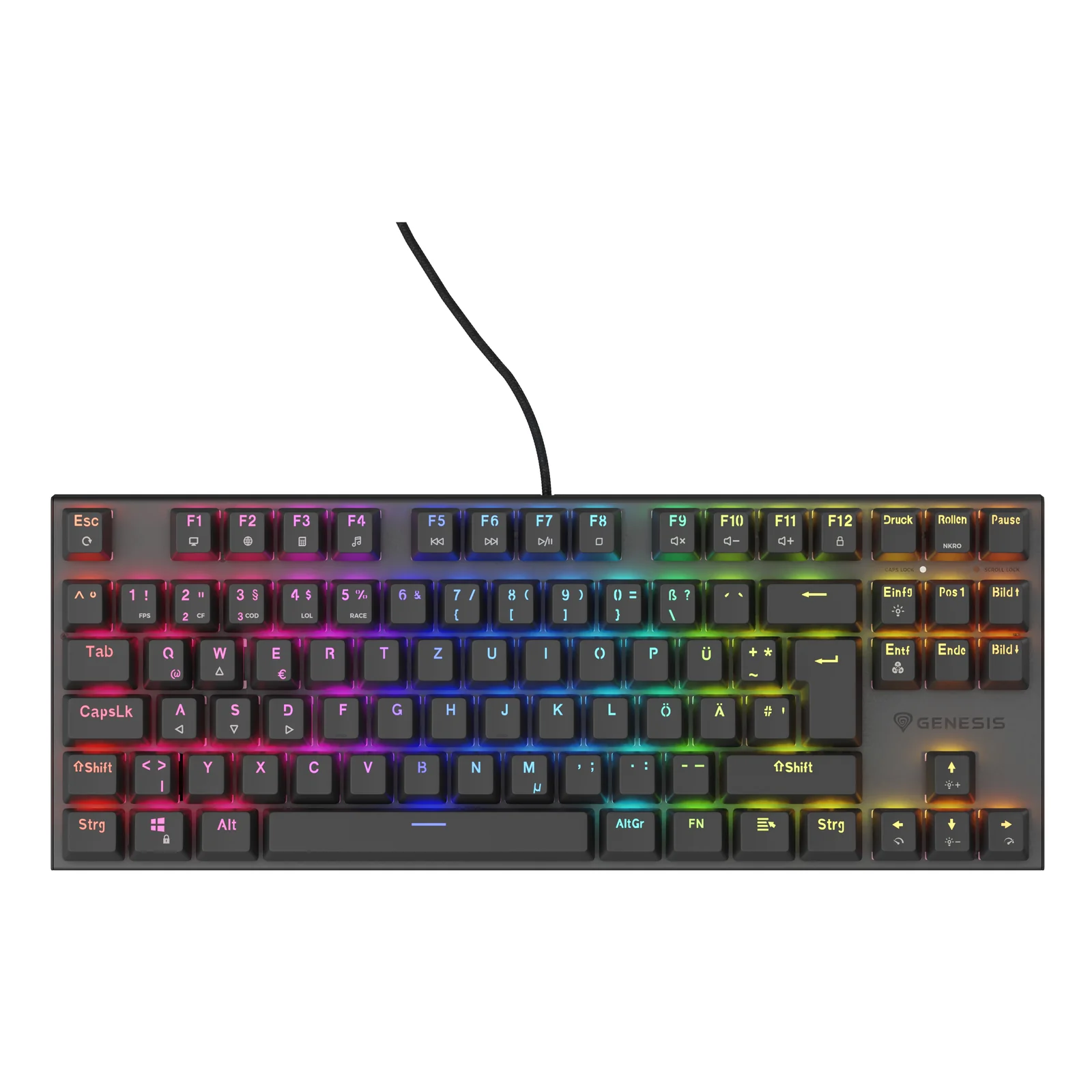 GENESIS NKG-1886 clavier Gaming USB QWERTZ Allemand Noir
