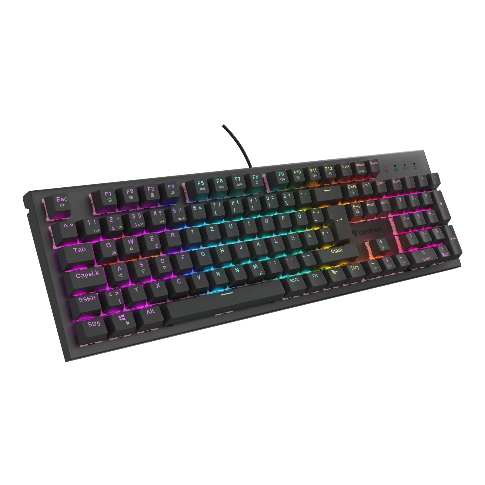 NKG-2179 clavier Gaming USB QWERTZ Allemand Noir