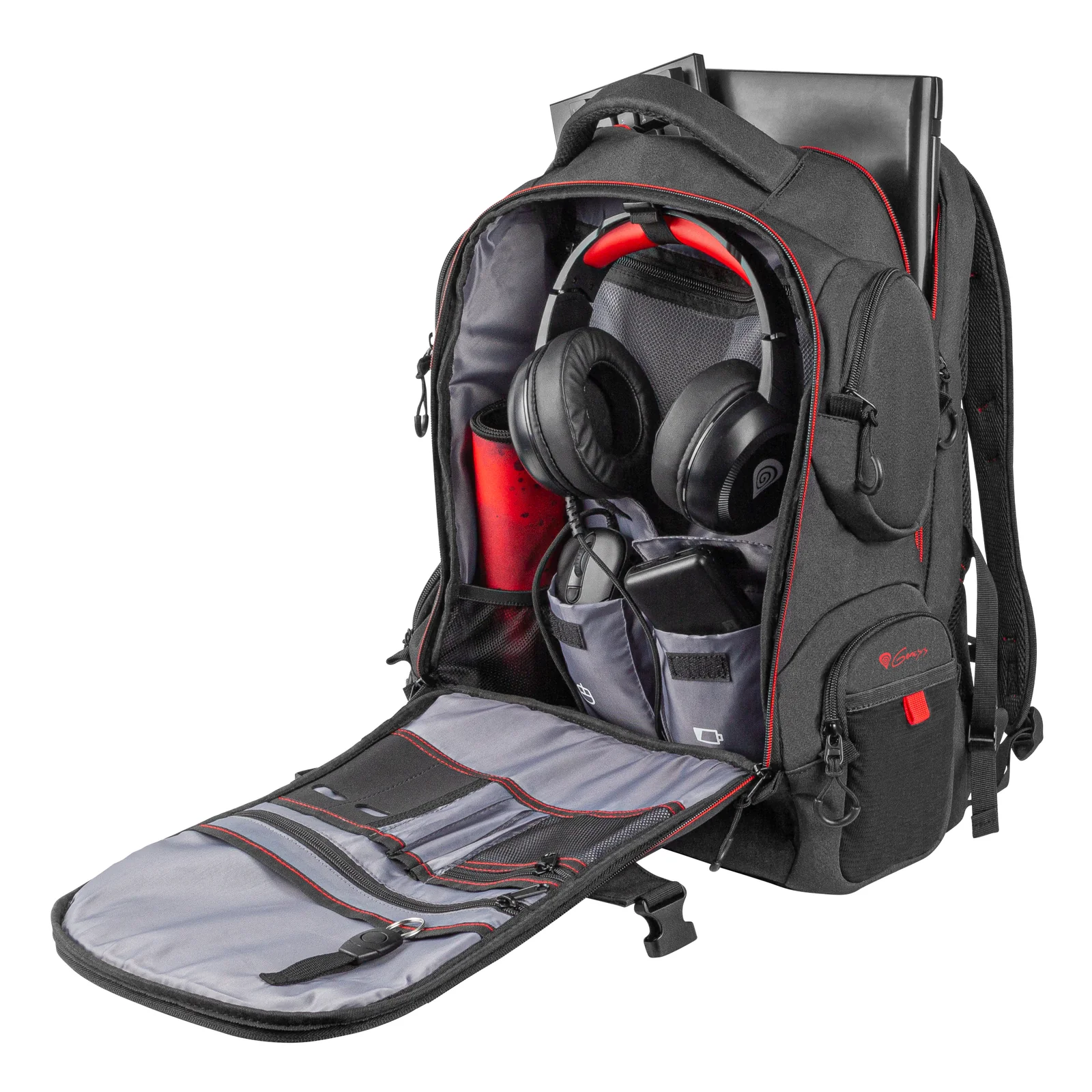 GENESIS Pallad 550 43,9 cm (17.3") Sac à dos Noir, Rouge