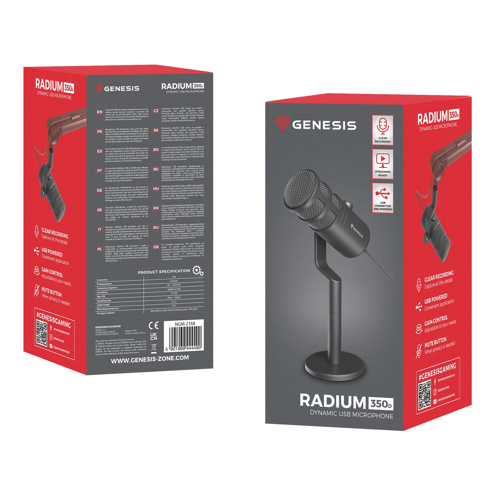 GENESIS Radium 350D Noir Microphone de PC