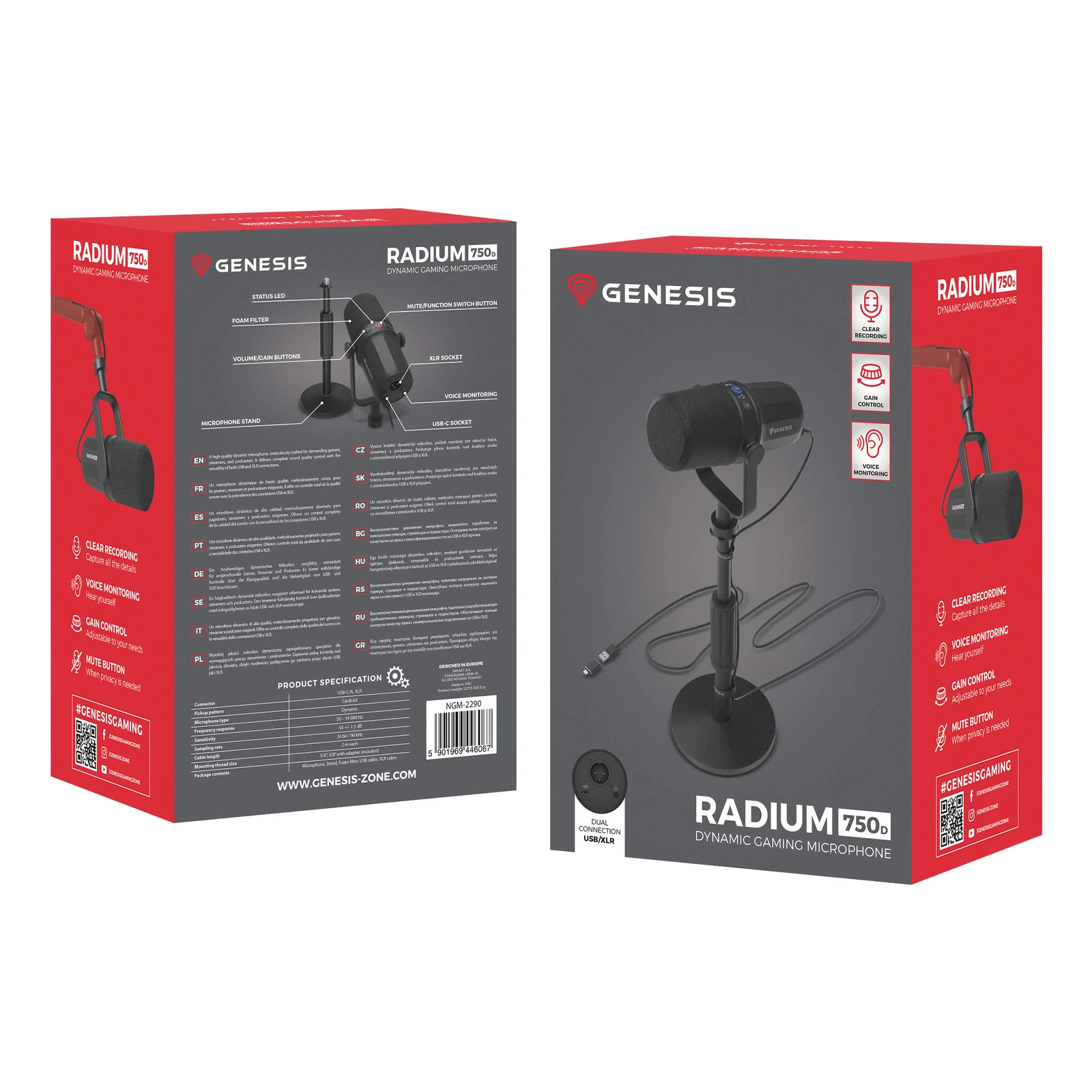GENESIS RADIUM 750D Noir Microphone de PC